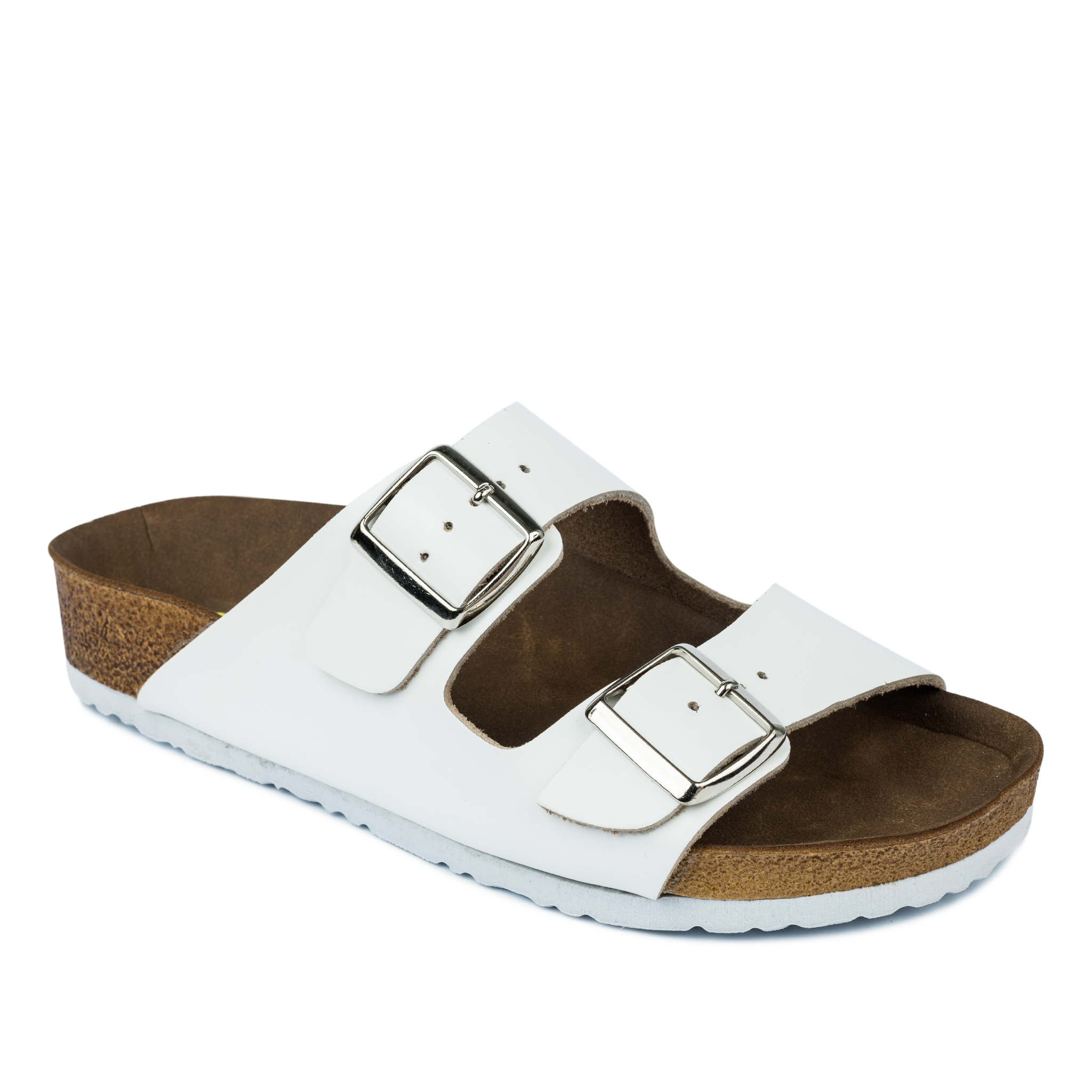 Leather slippers MANON - WHITE