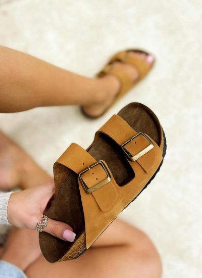 Women Slippers and Mules A246 - CAMEL