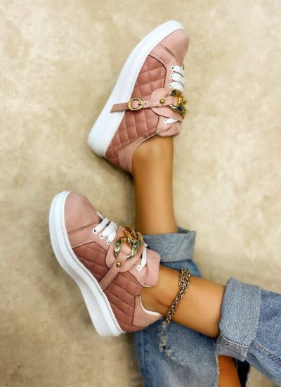SAW SNEAKERS WITH CHAIN - ROSE