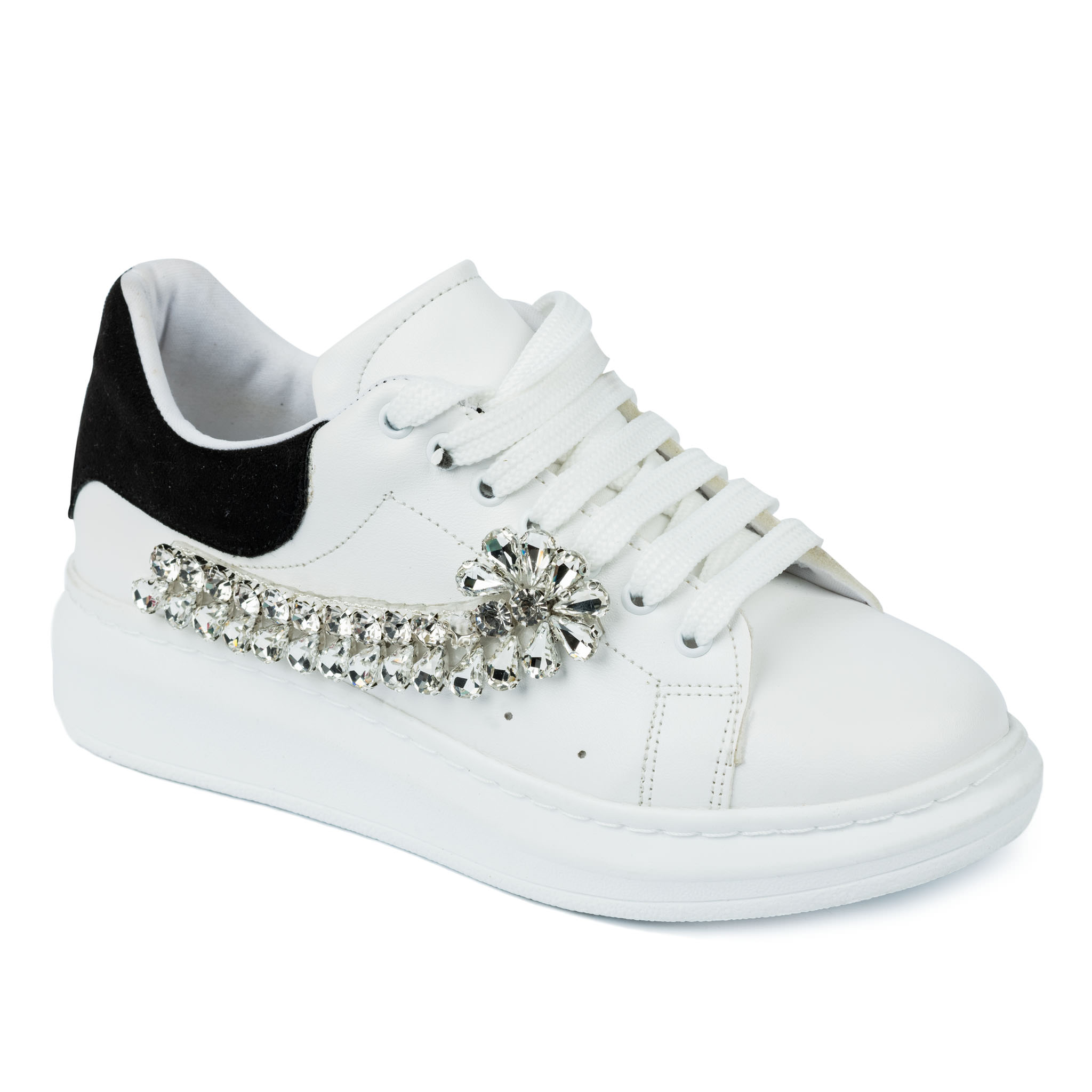 SNEAKERS WITH ZIRCONS - WHITE
