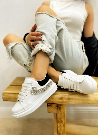 SNEAKERS WITH ZIRCONS - WHITE