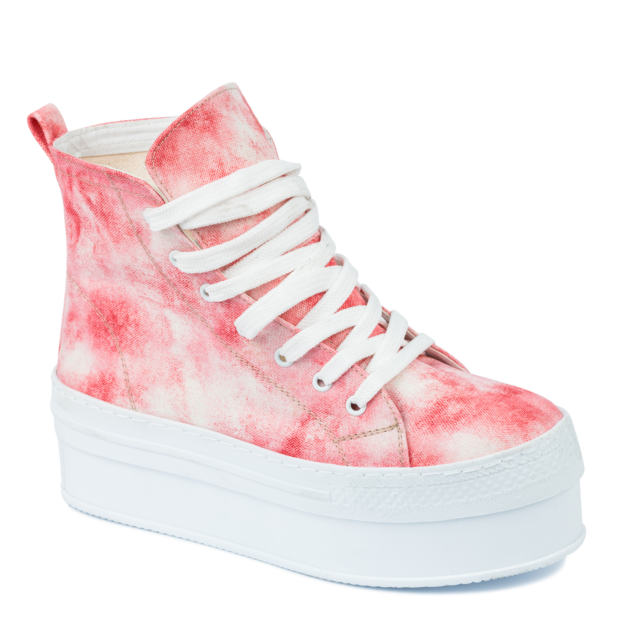 HIGH SOLE ANKLE SNEAKERS - ROSE
