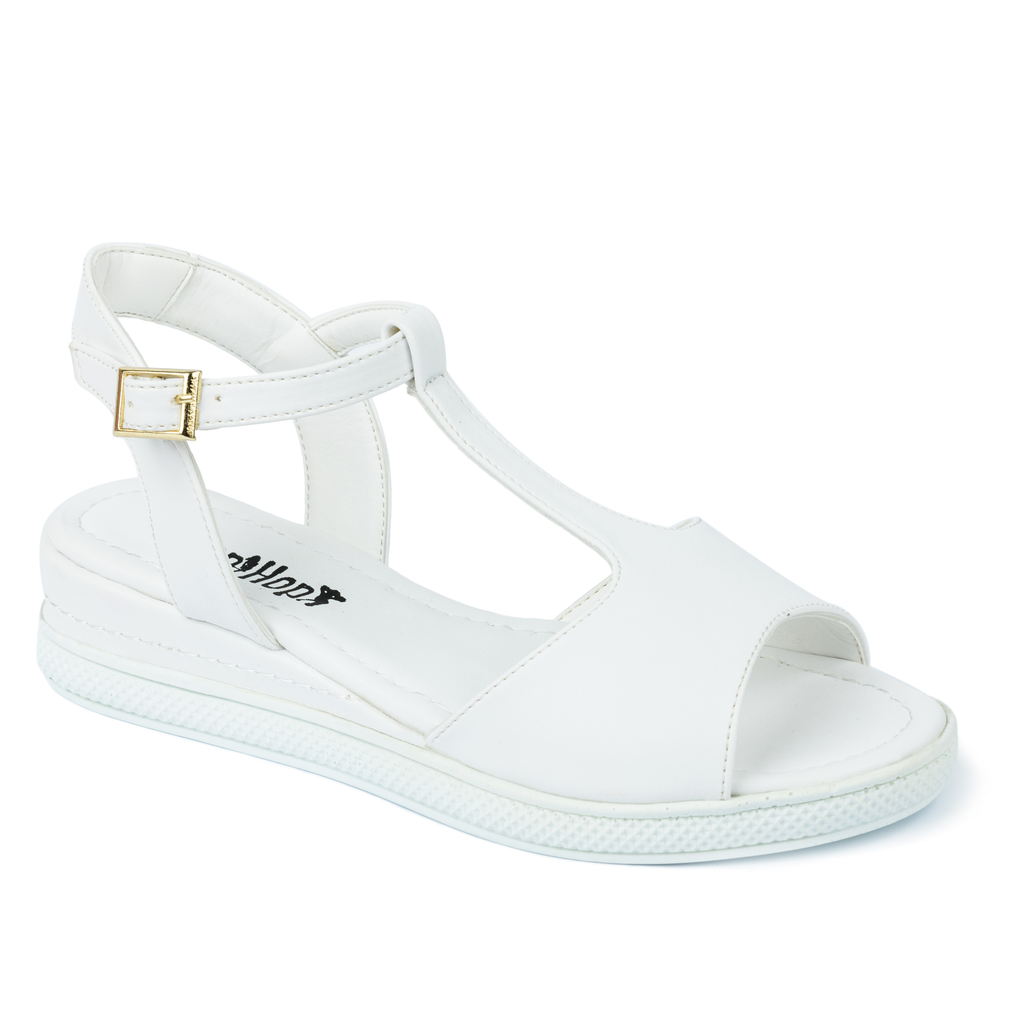 HIGH SOLE SANDALS WITH BELT - WHITE