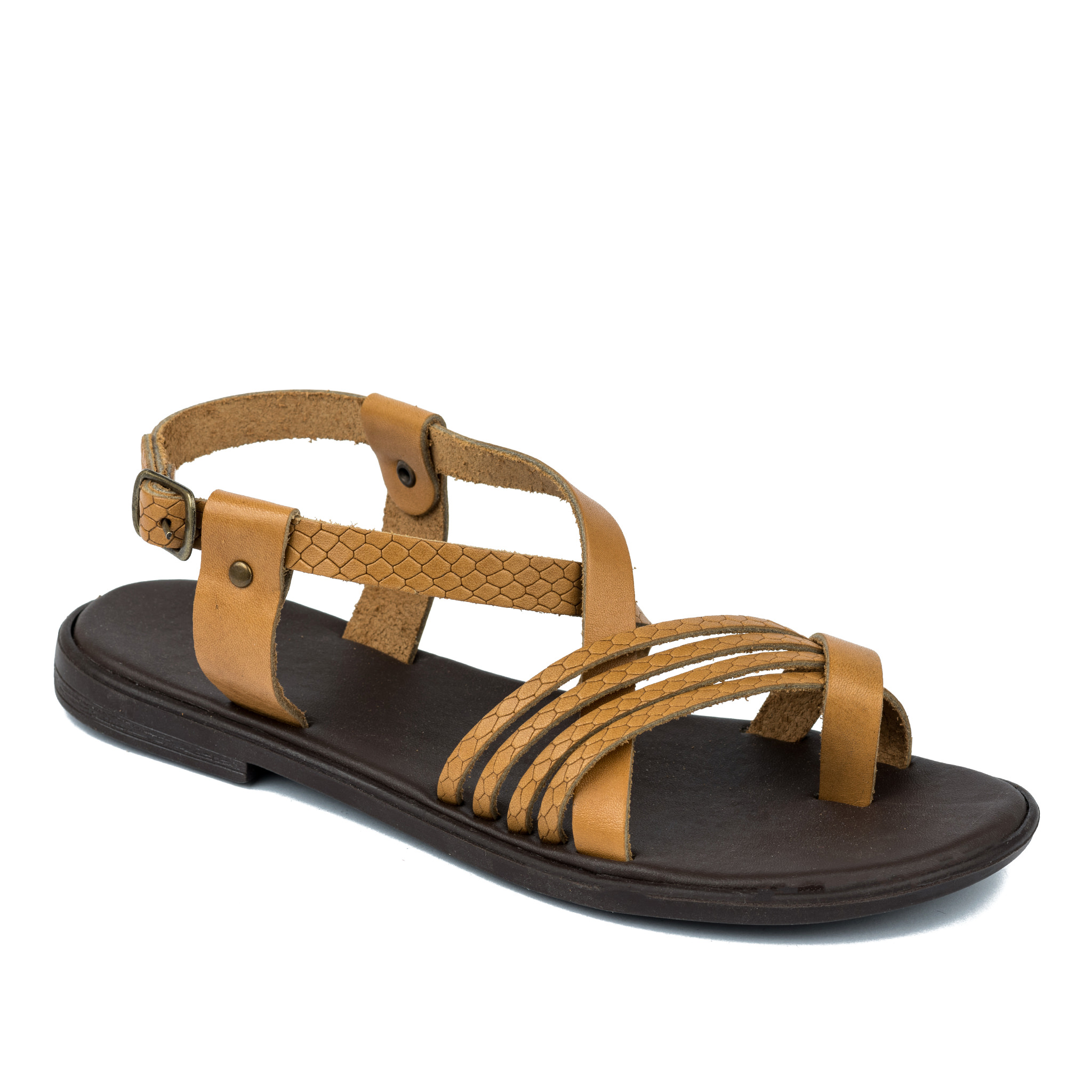 Leather sandals A271 - CAMEL