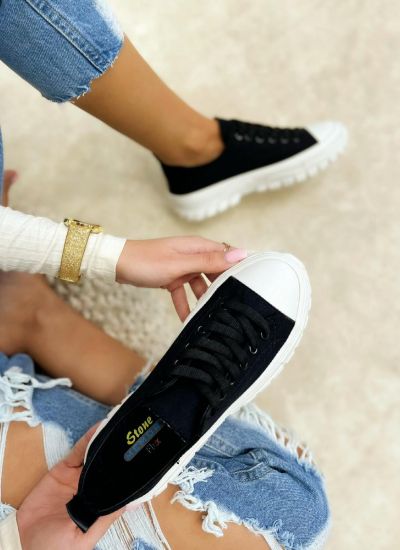 SNEAKERS WITH HIGH SOLE - BLACK