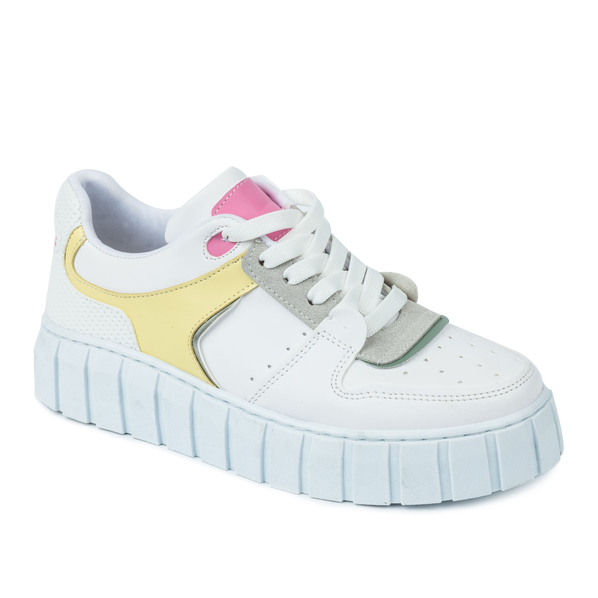 SNEAKERS WITH HIGH SOLE - WHITE