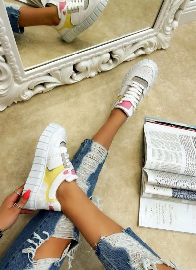 SNEAKERS WITH HIGH SOLE - WHITE