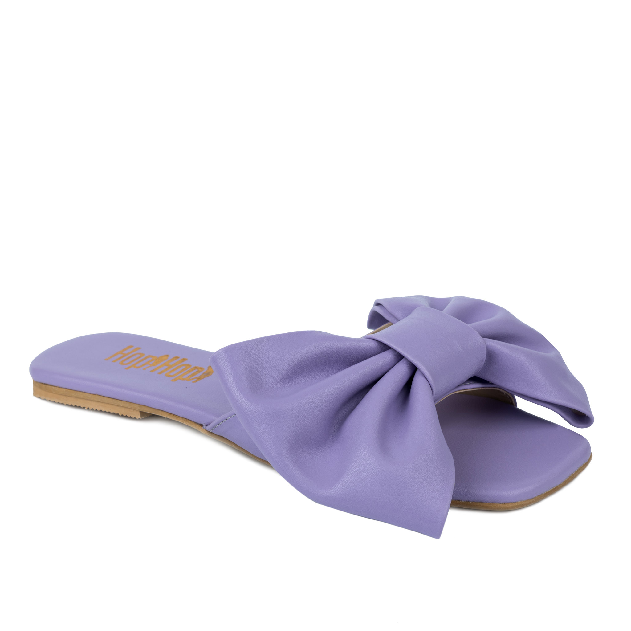 FLAT MULES WITH BOW - PURPLE