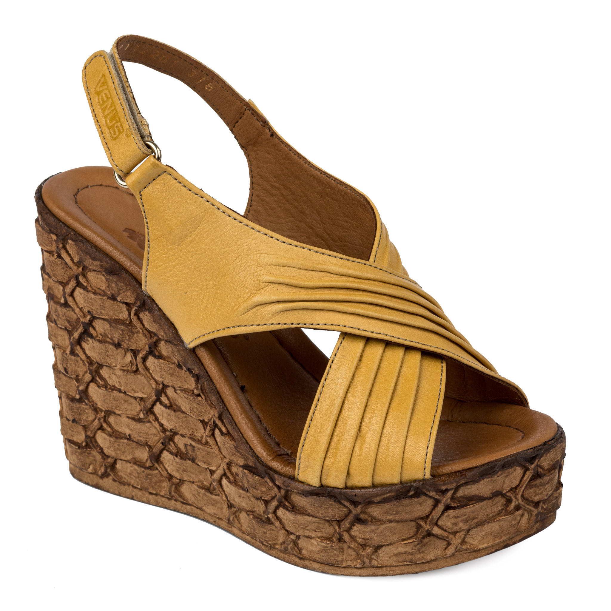 Leather sandals A256 - YELLOW