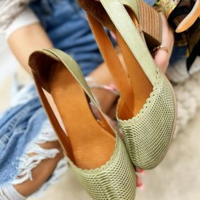 Leather high-heels MANIKA - GREEN