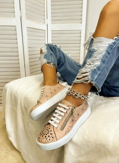 Leather sneakers A494 - ROSE