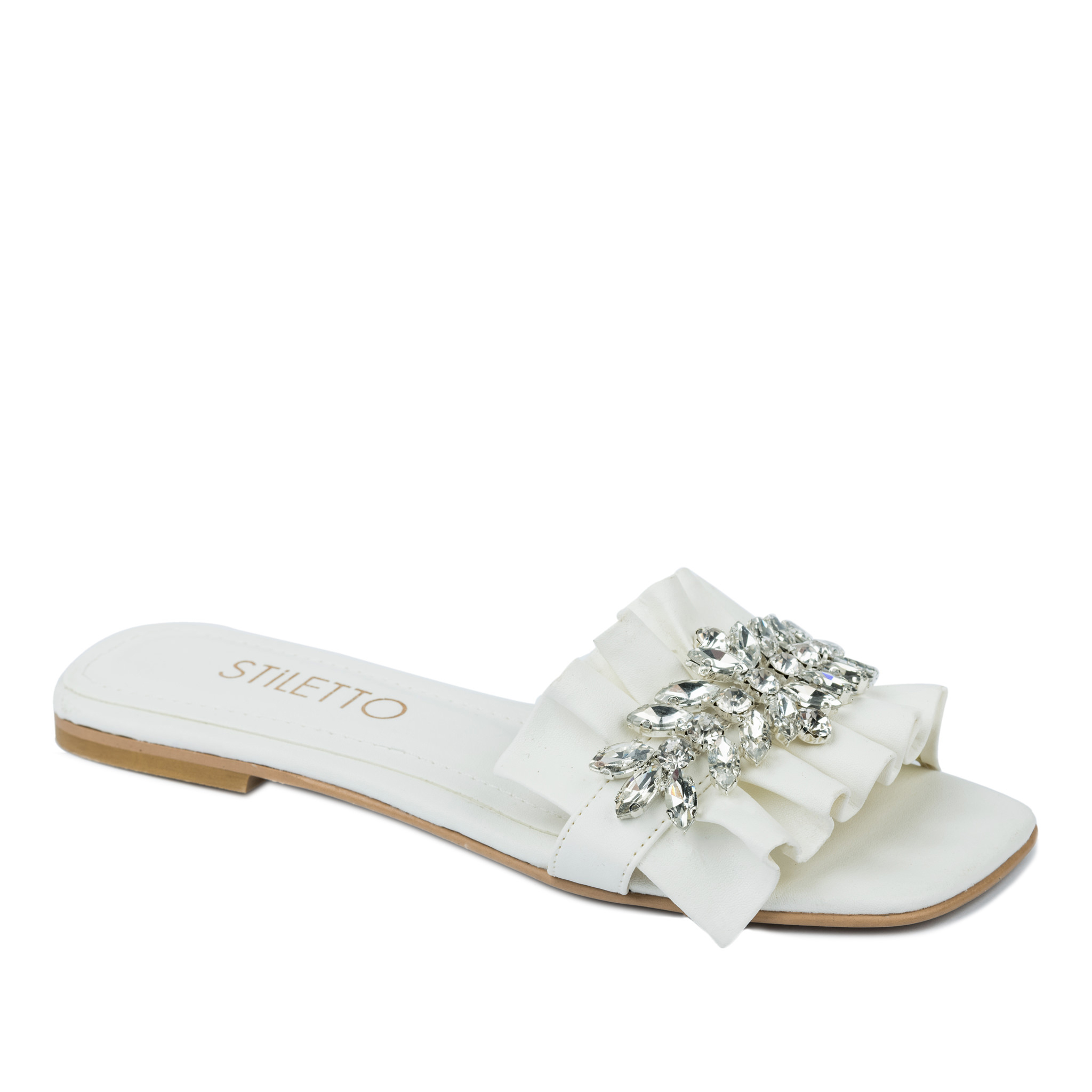 Women Slippers and Mules A504 - WHITE