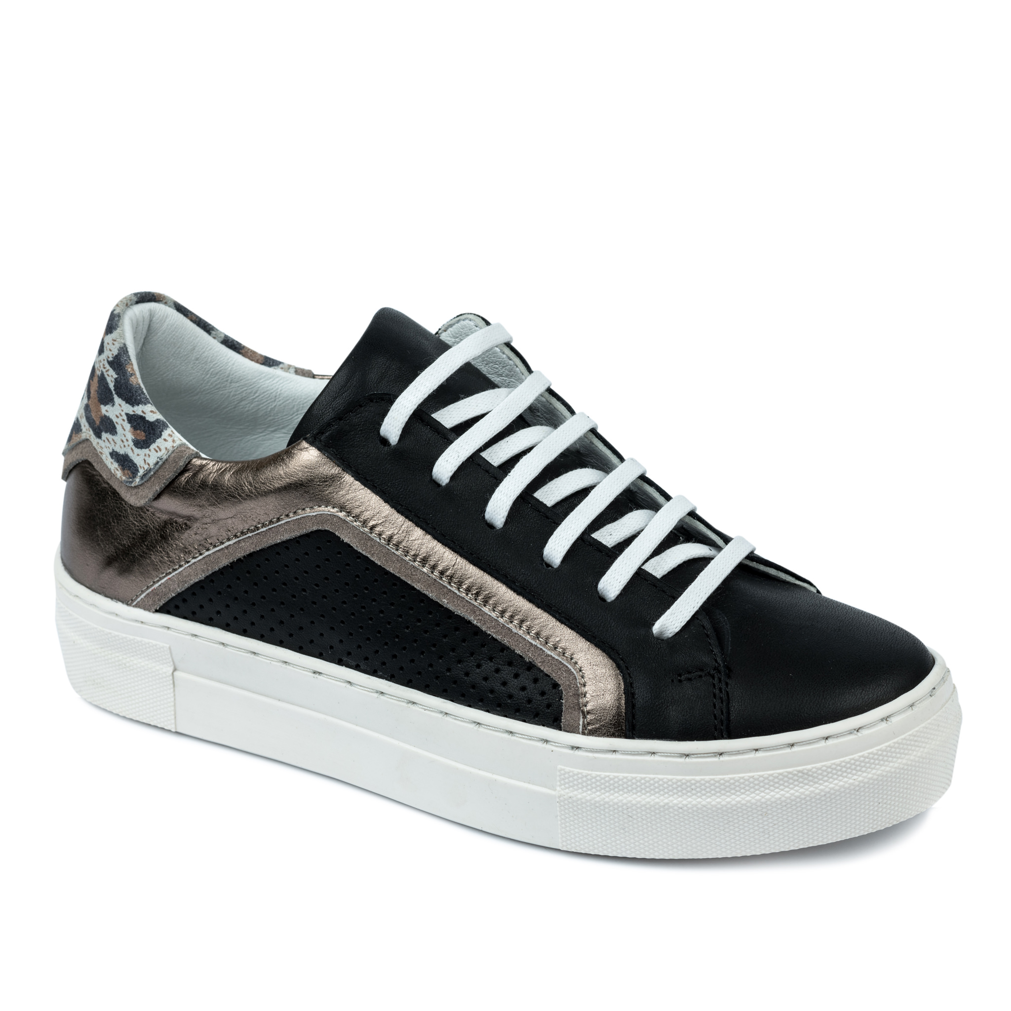 Leather sneakers A540 - BLACK