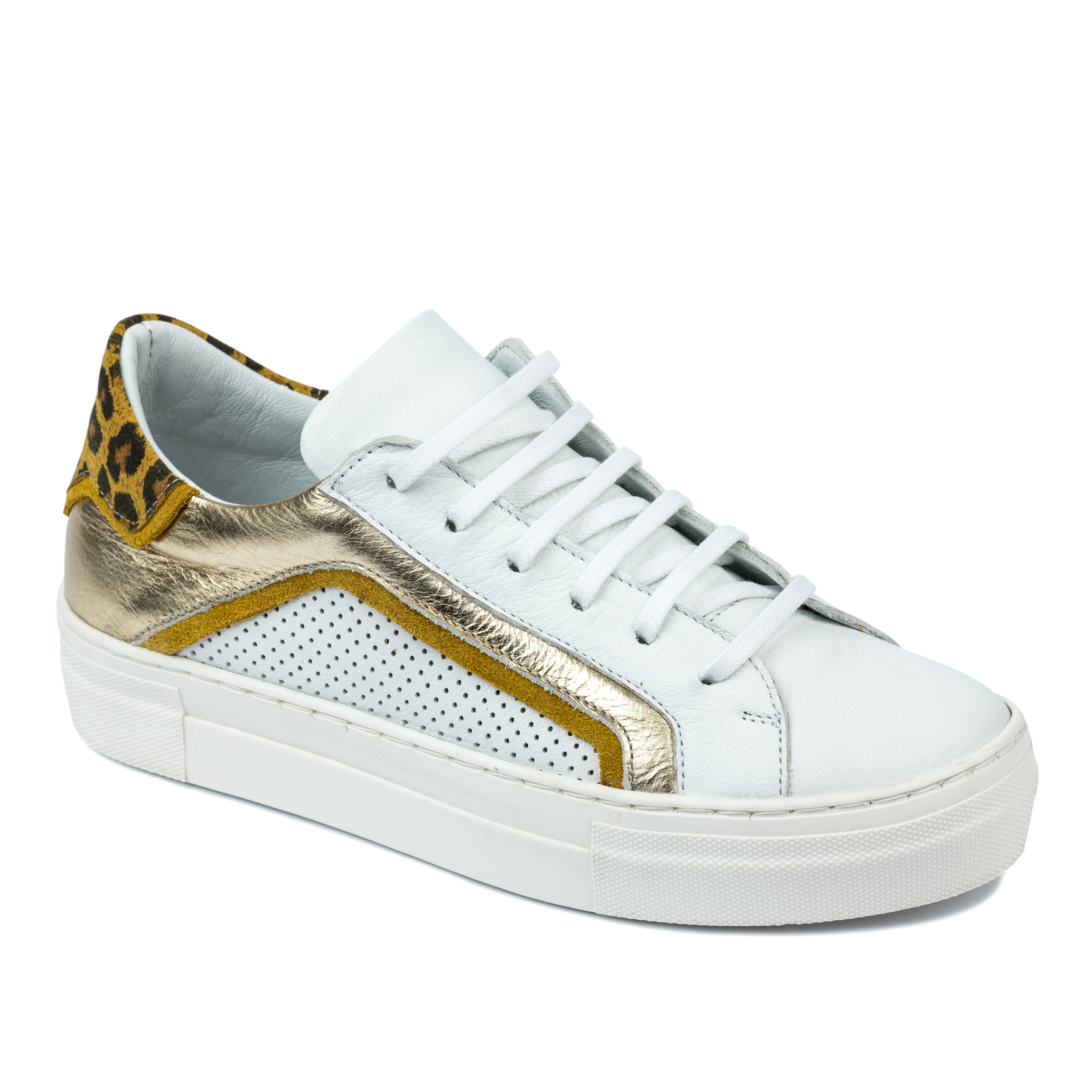 Leather sneakers A542 - WHITE