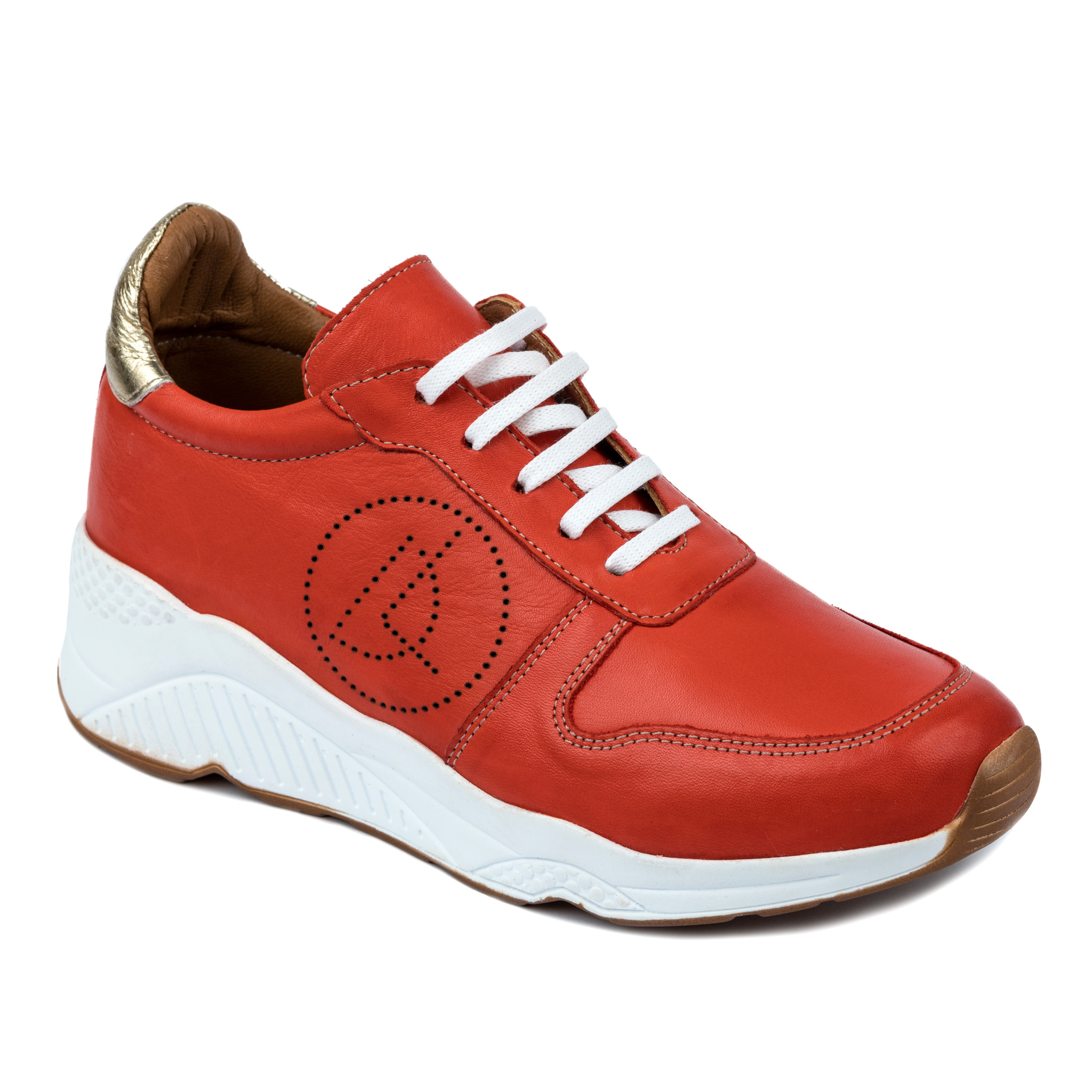 Leather sneakers A543 - ORANGE