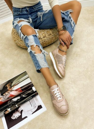 Leather sneakers A547 - ROSE