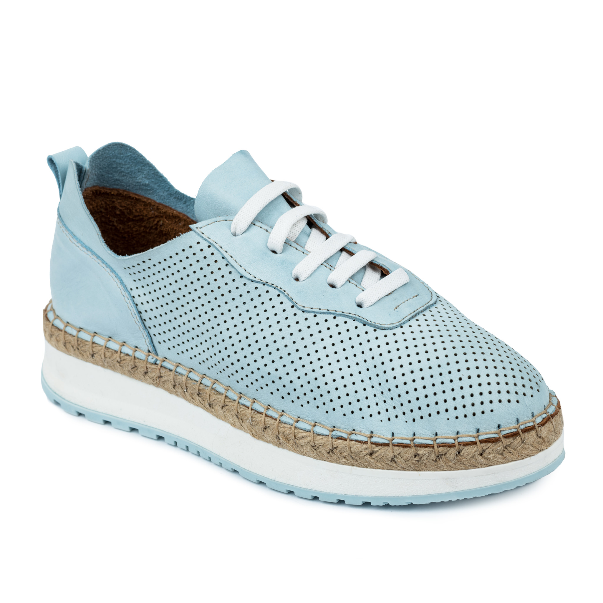 Leather sneakers A548 - BLUE