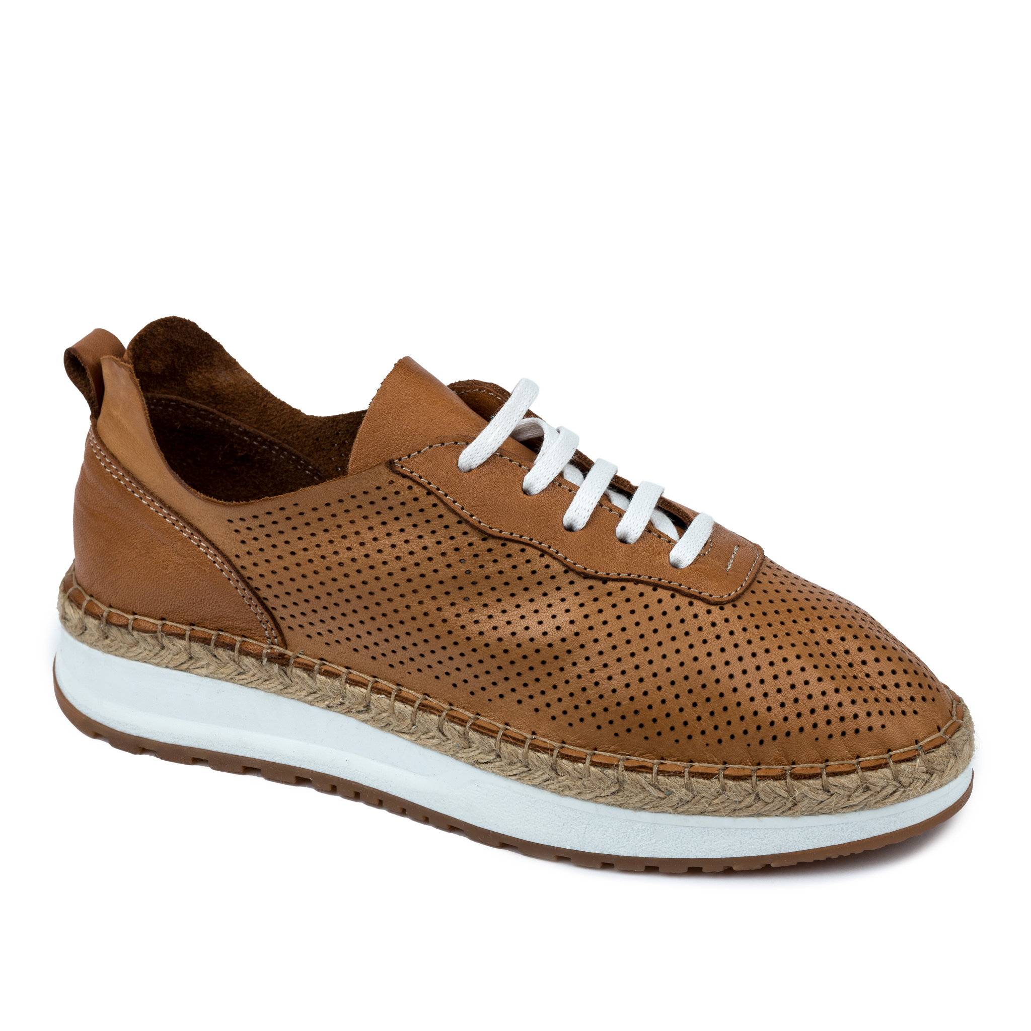 Leather sneakers A548 - CAMEL