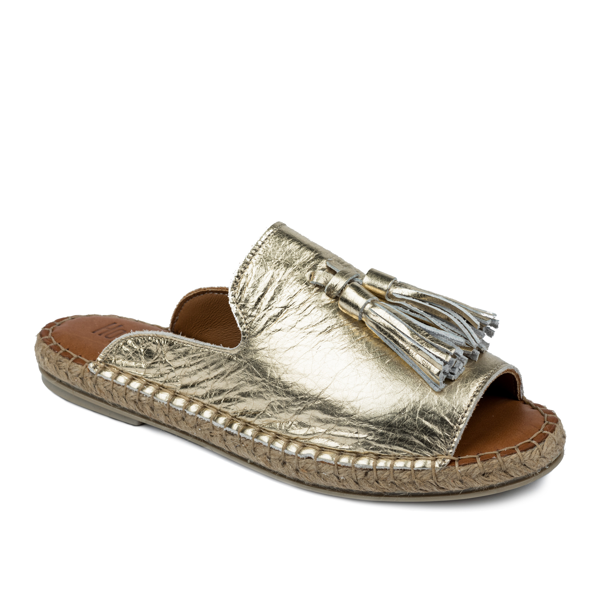 Leather slippers A563 - GOLD