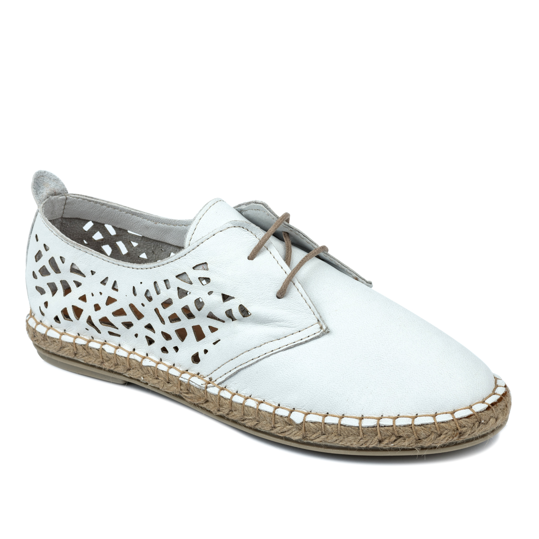 Leather espadrilles A573 - WHITE