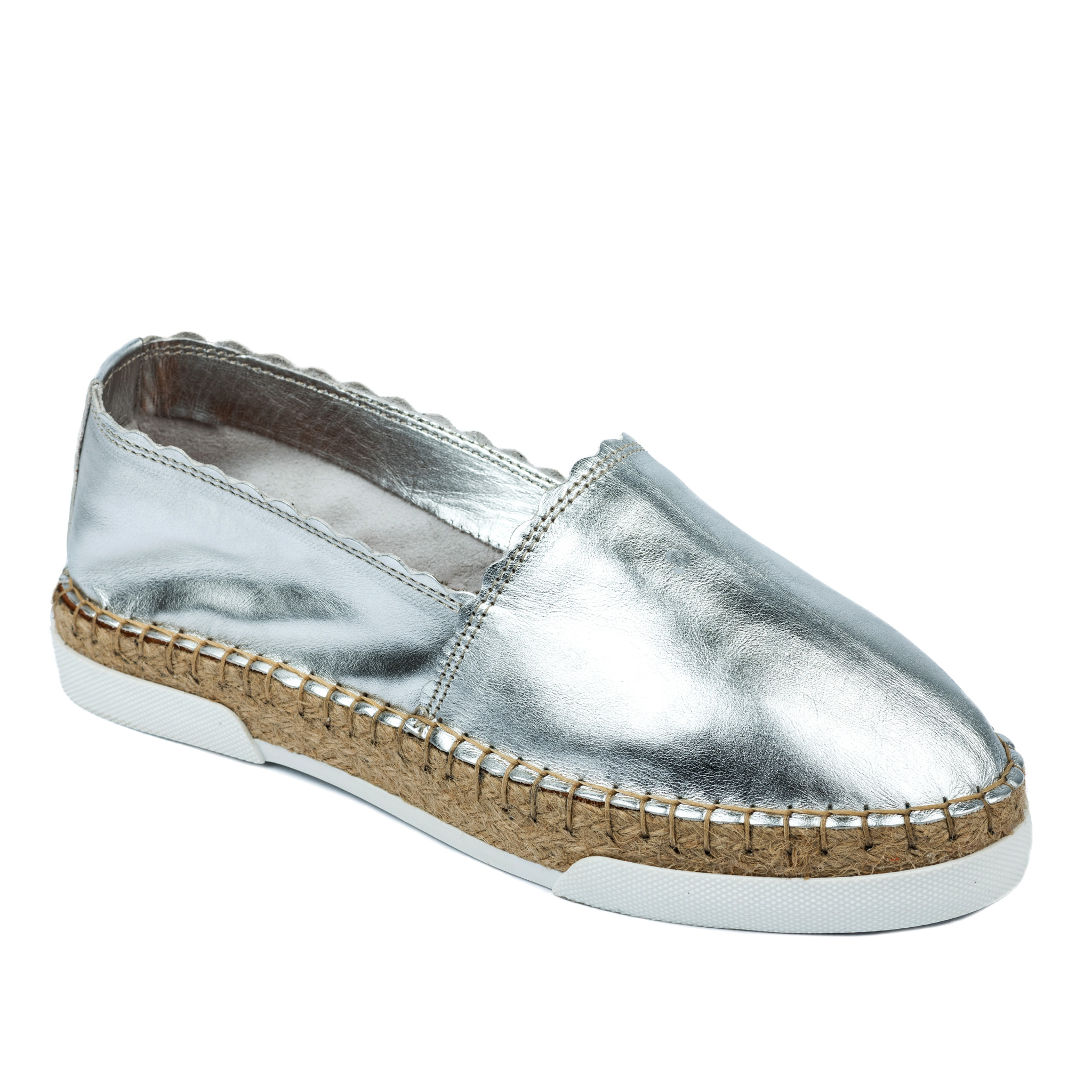 Leather espadrilles A575 - SILVER