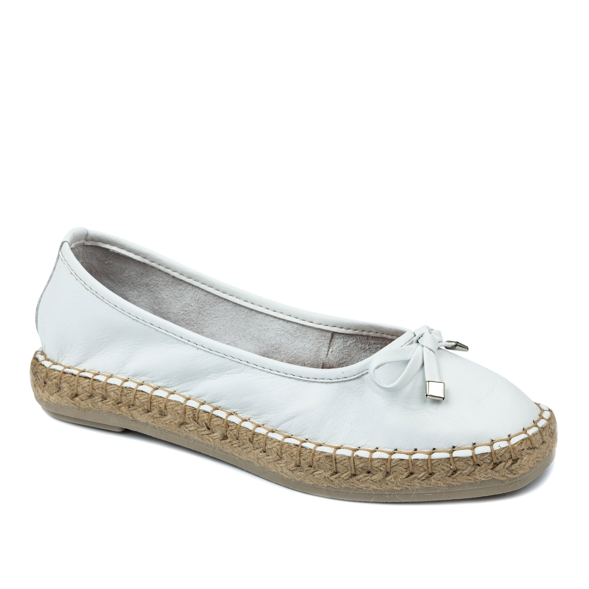 Leather espadrilles A577 - WHITE