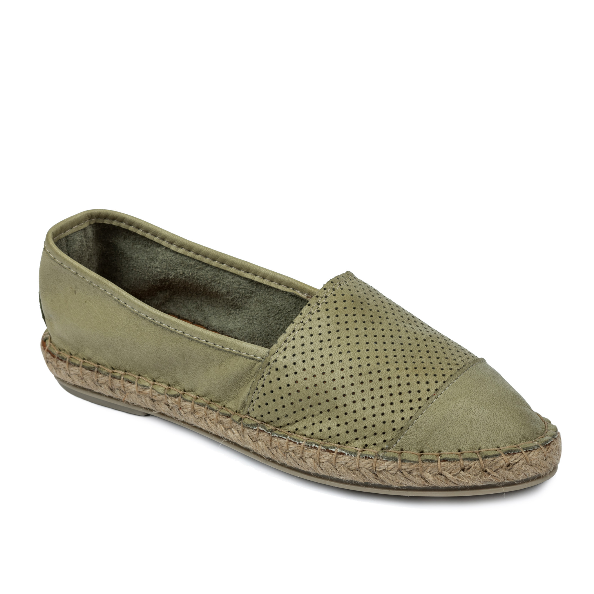 Leather espadrilles A578 - GREEN