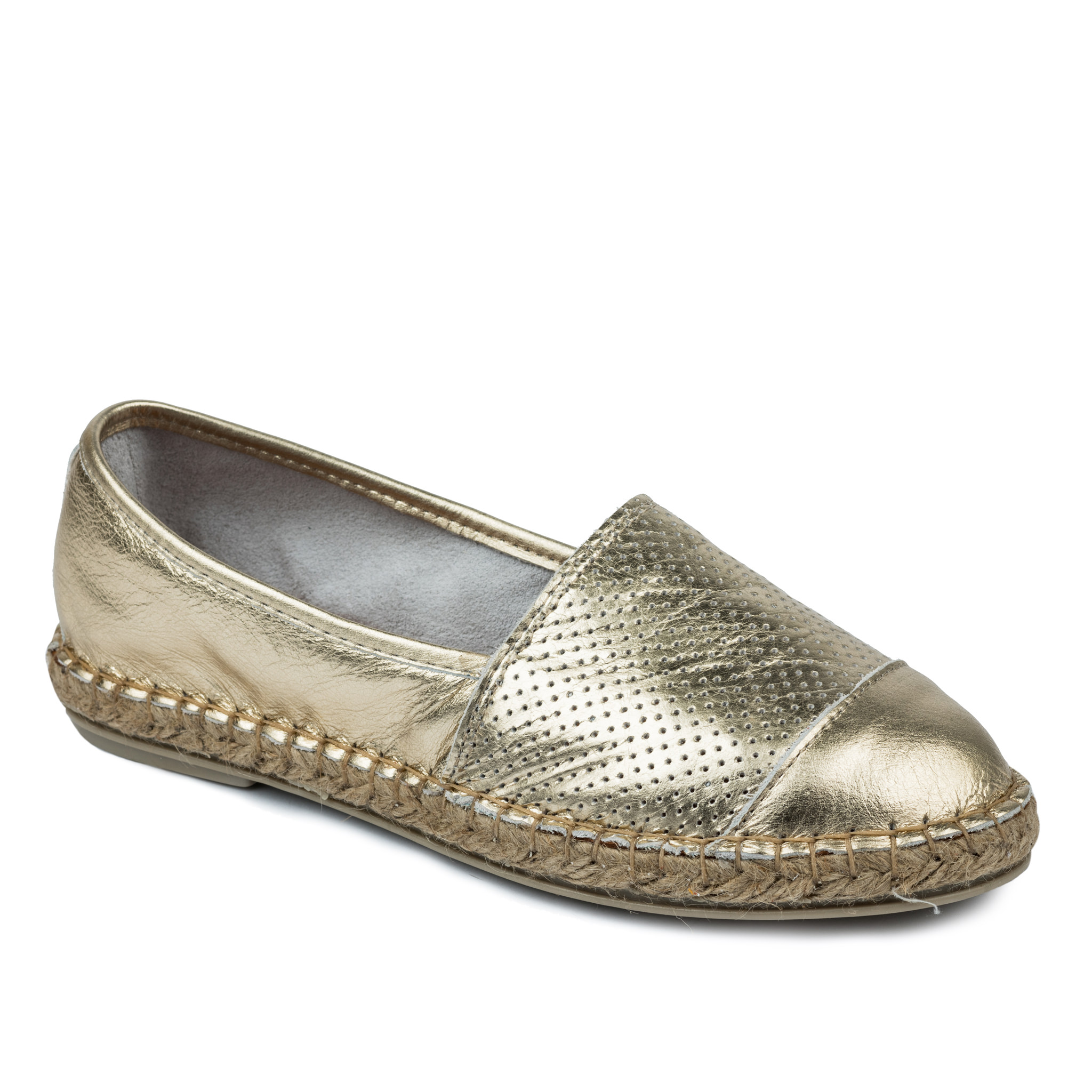 Leather espadrilles A578 - GOLD