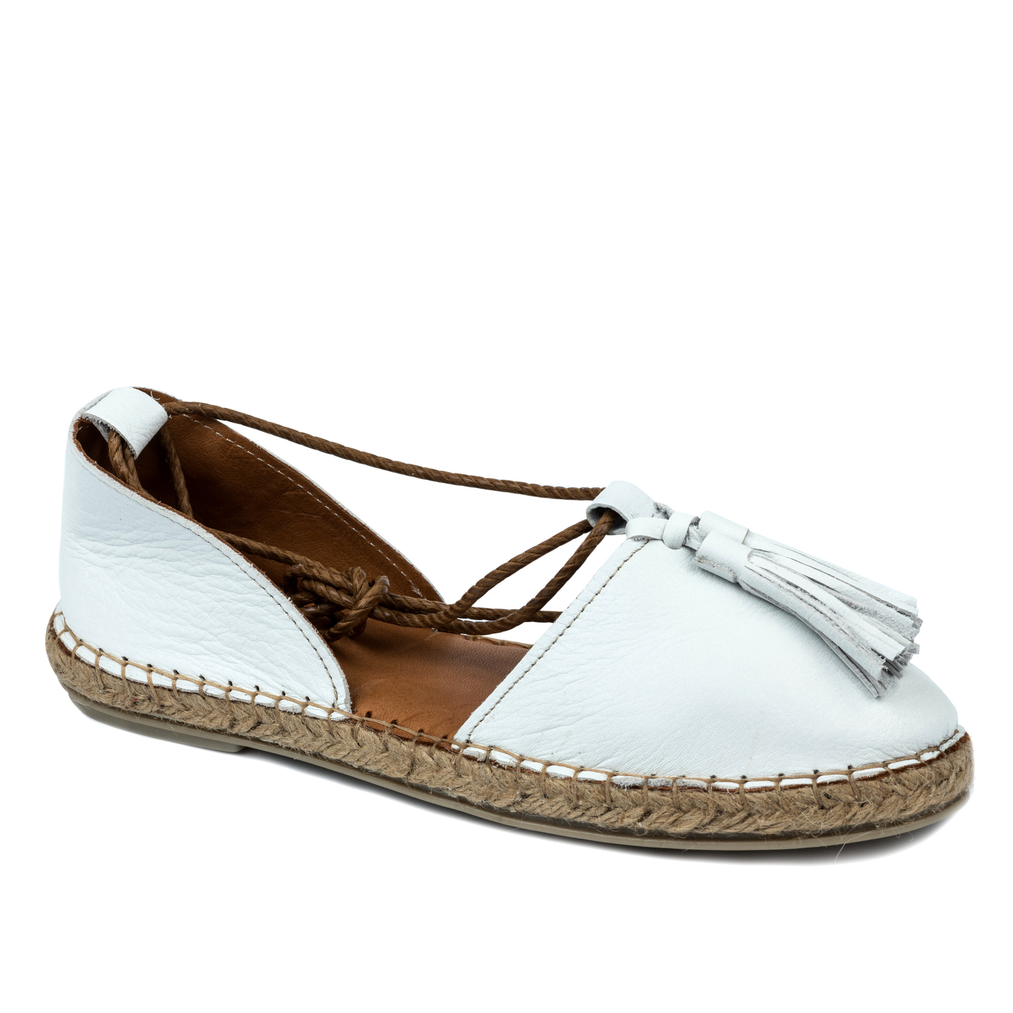Leather espadrilles A582 - WHITE