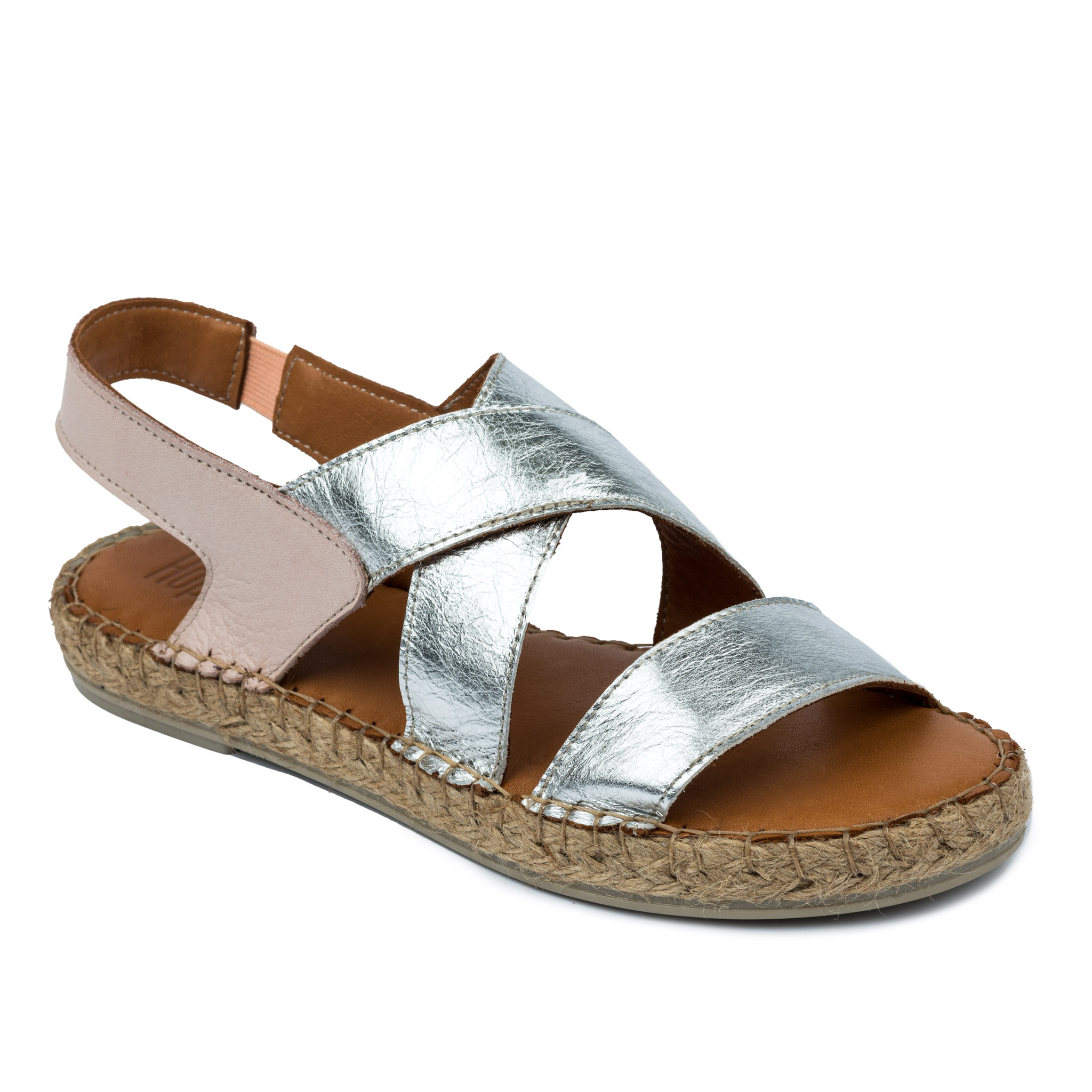 Leather espadrilles A586 - SILVER