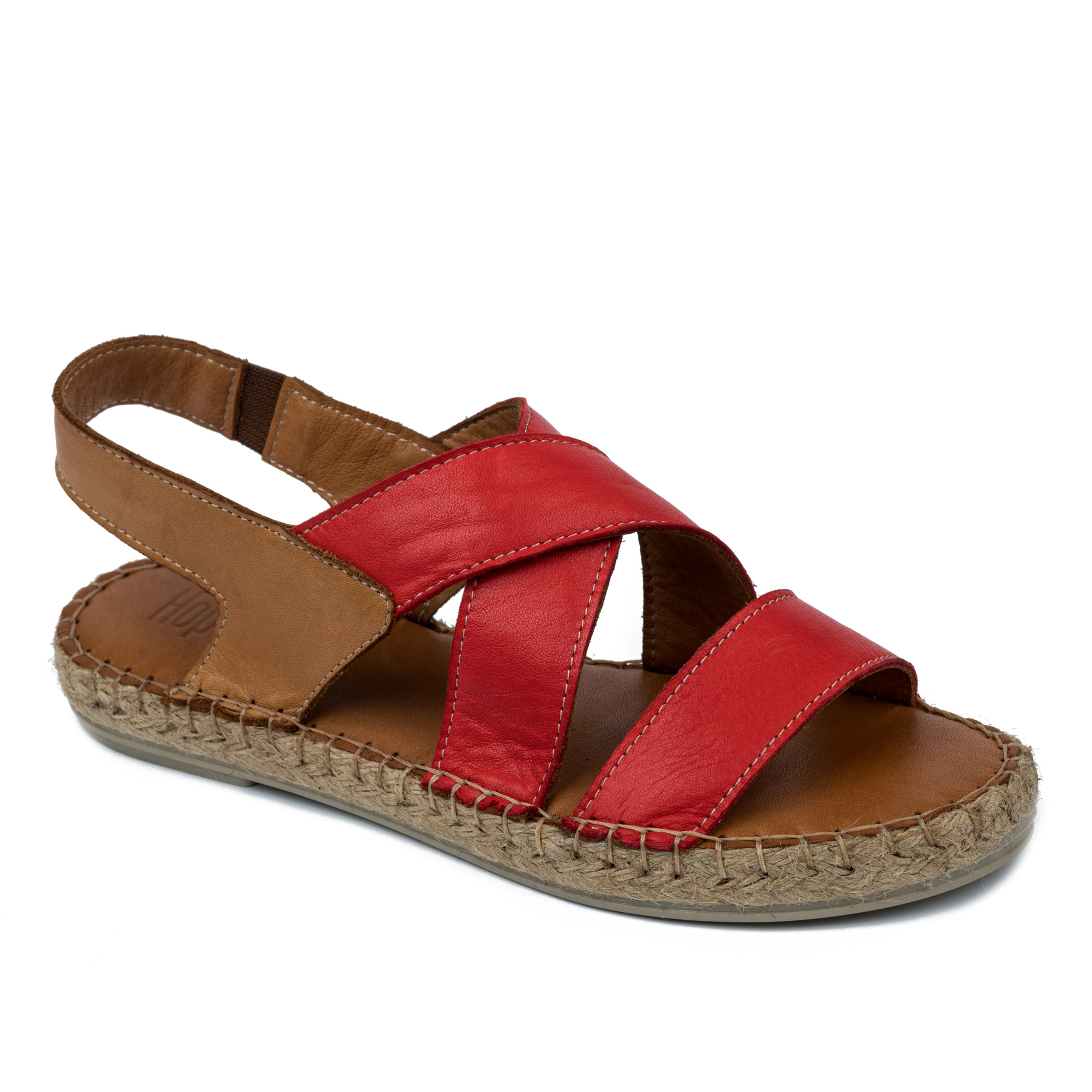 Leather espadrilles A586 - RED