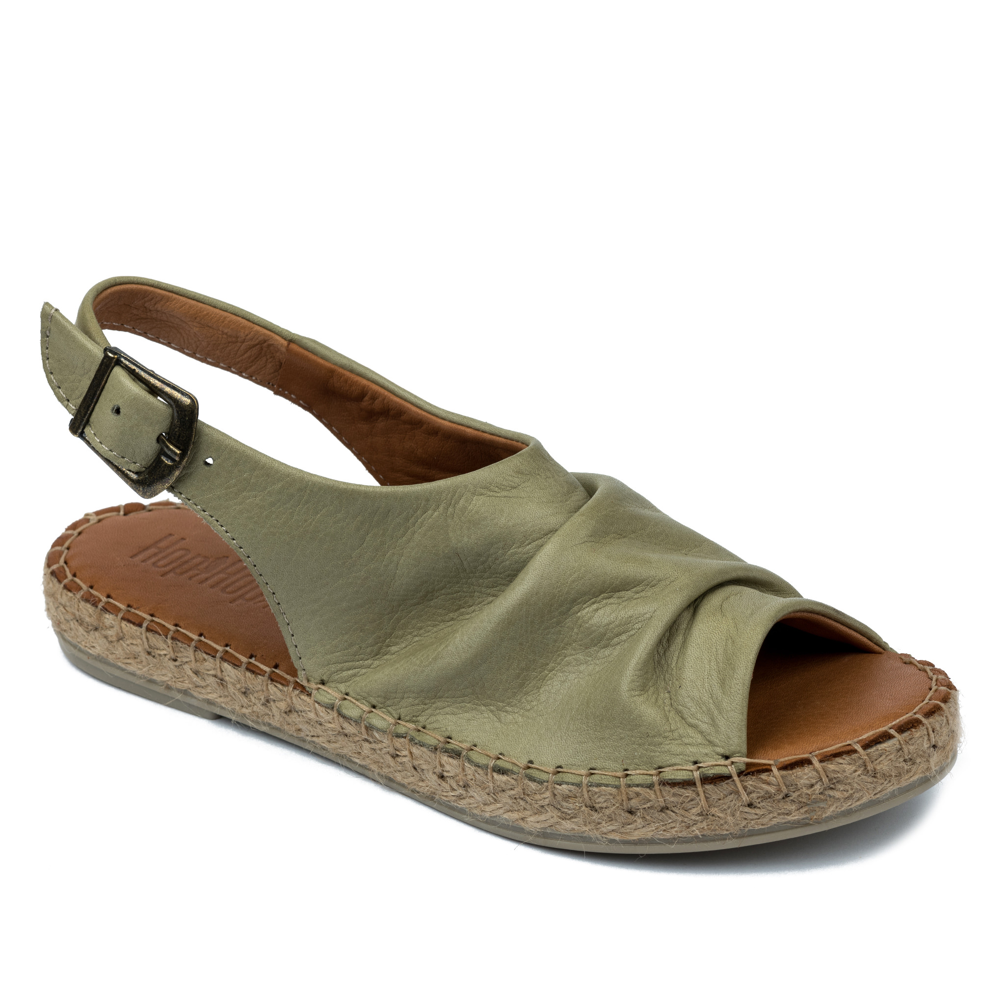 Leather espadrilles A587 - GREEN