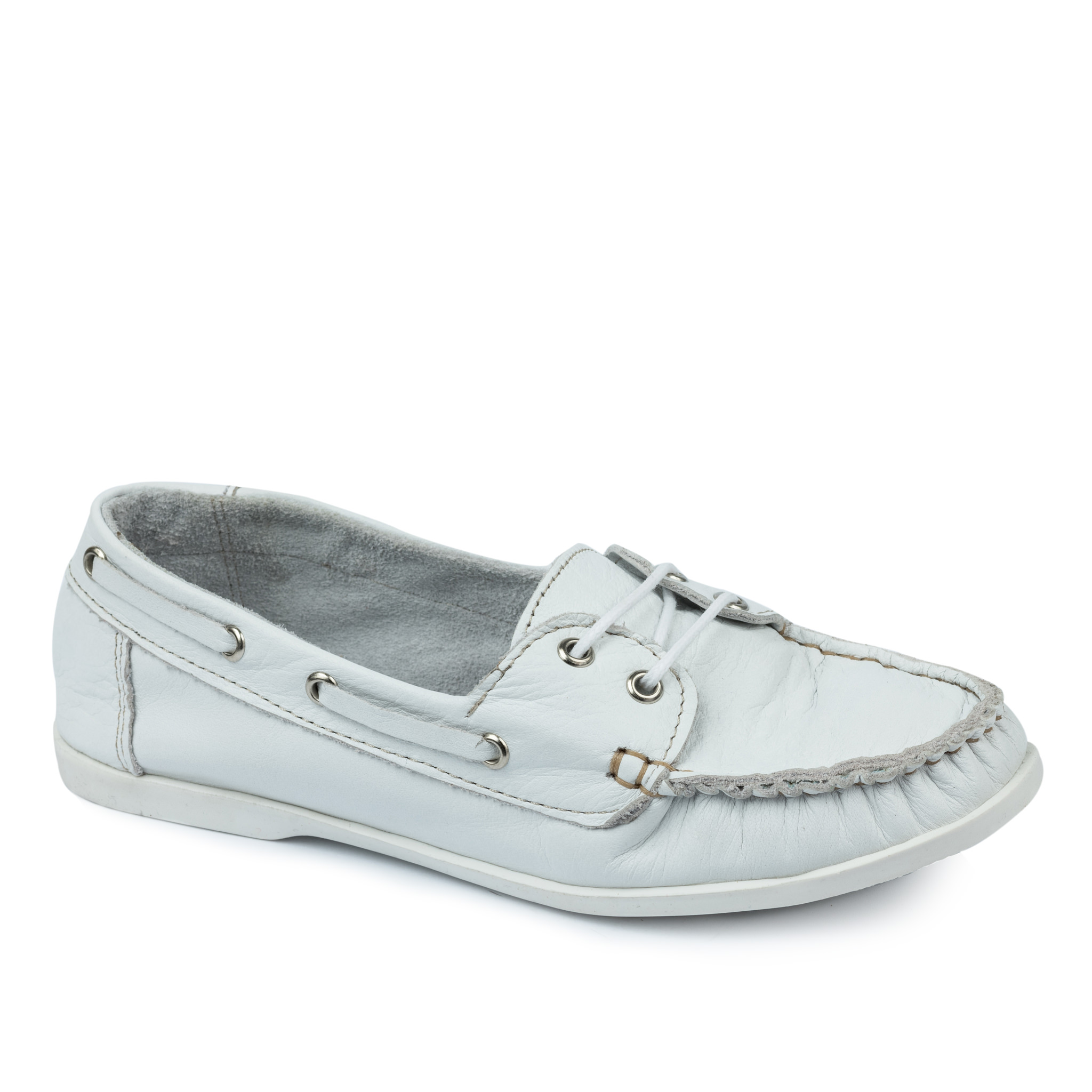 Leather moccasins A596 - WHITE