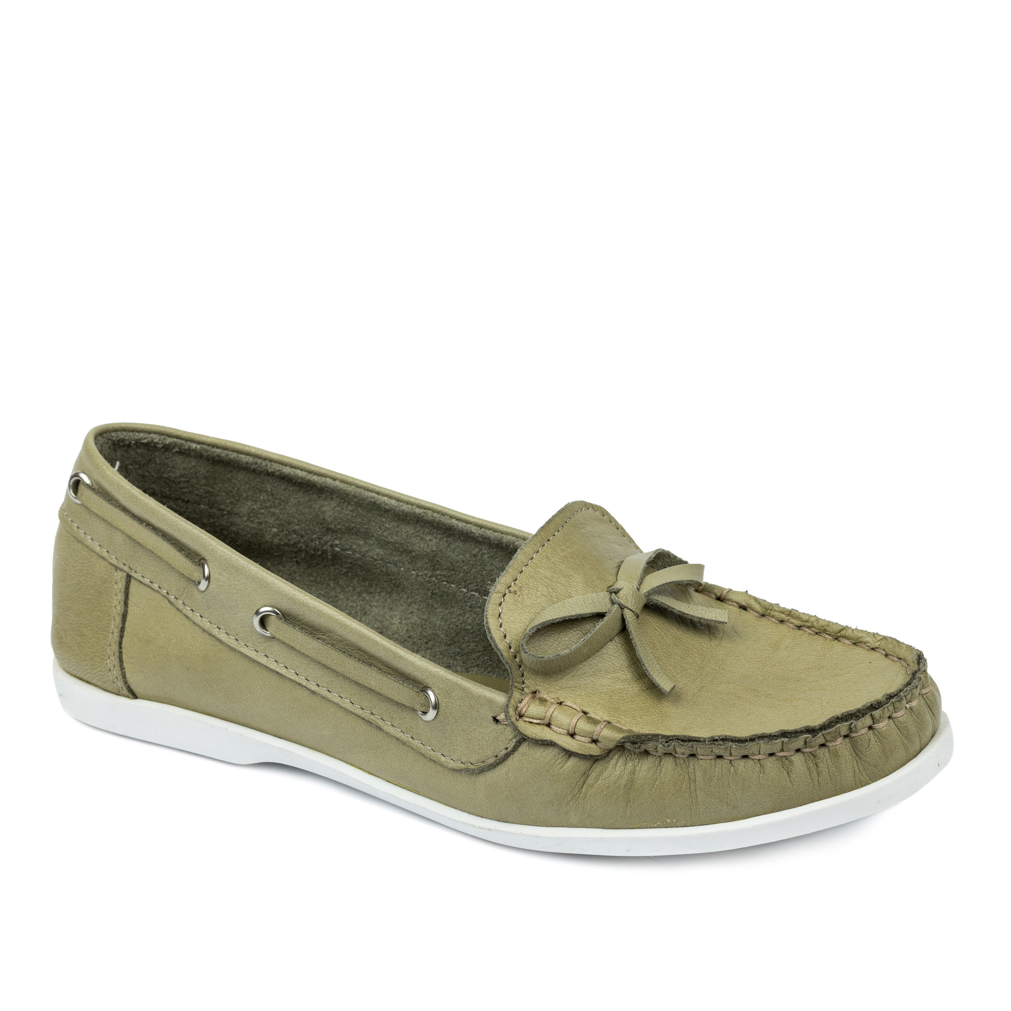 Leather moccasins A598 - GREEN