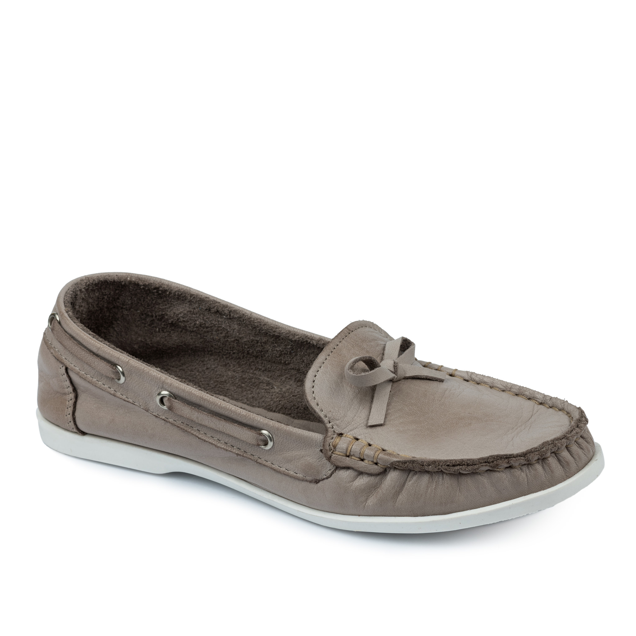 Leather moccasins A598 - BEIGE