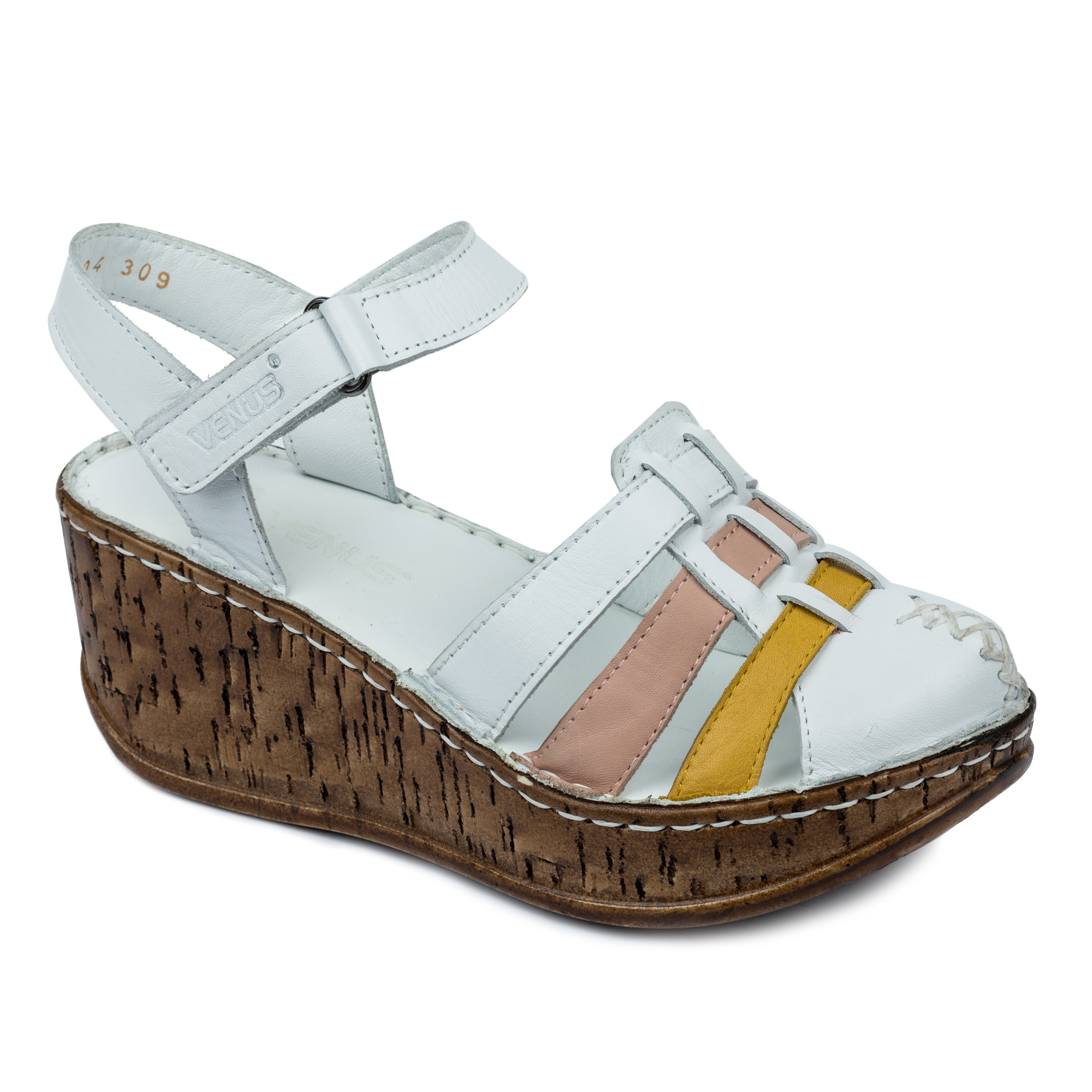 Leather sandals A191 - WHITE