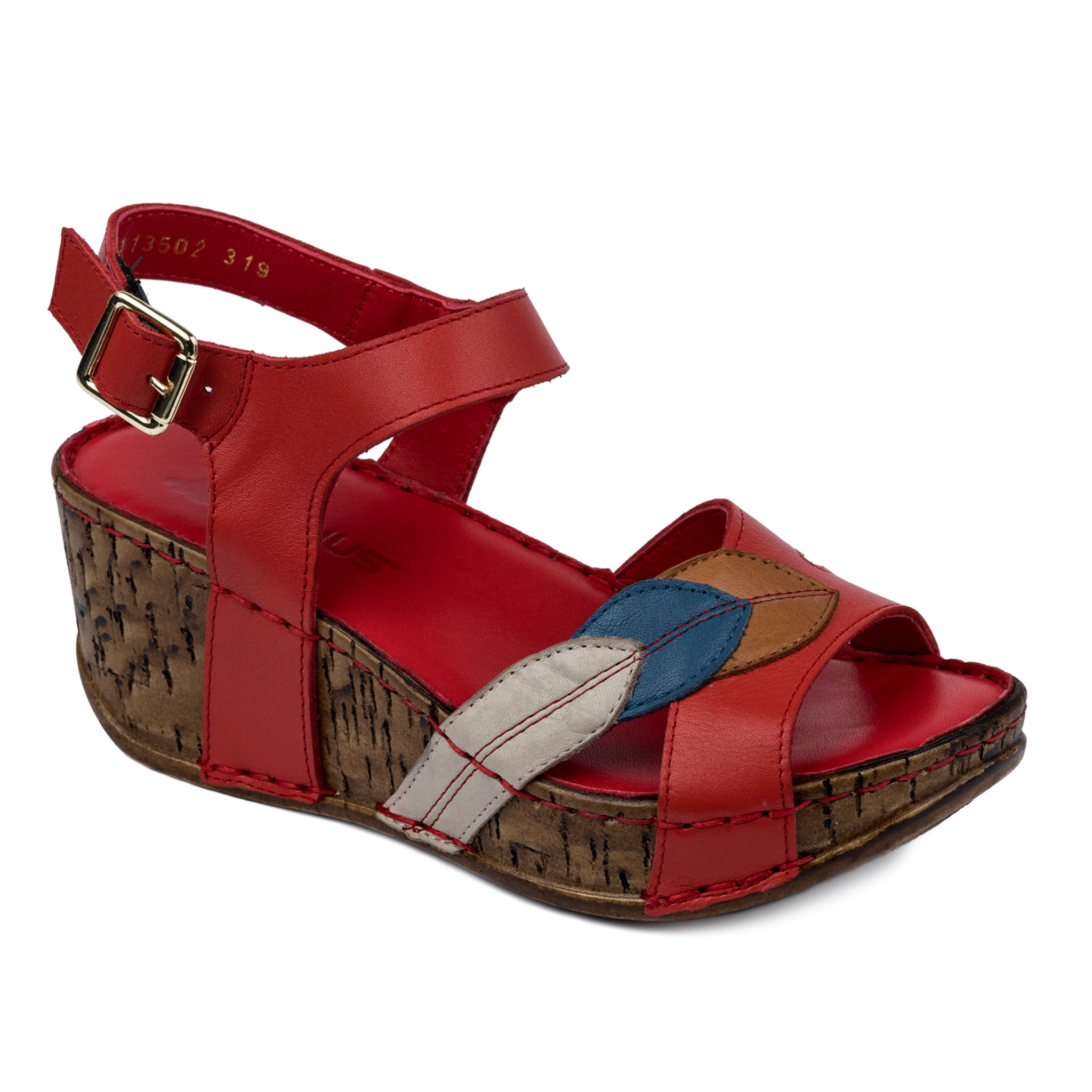 Leather sandals A232 - RED