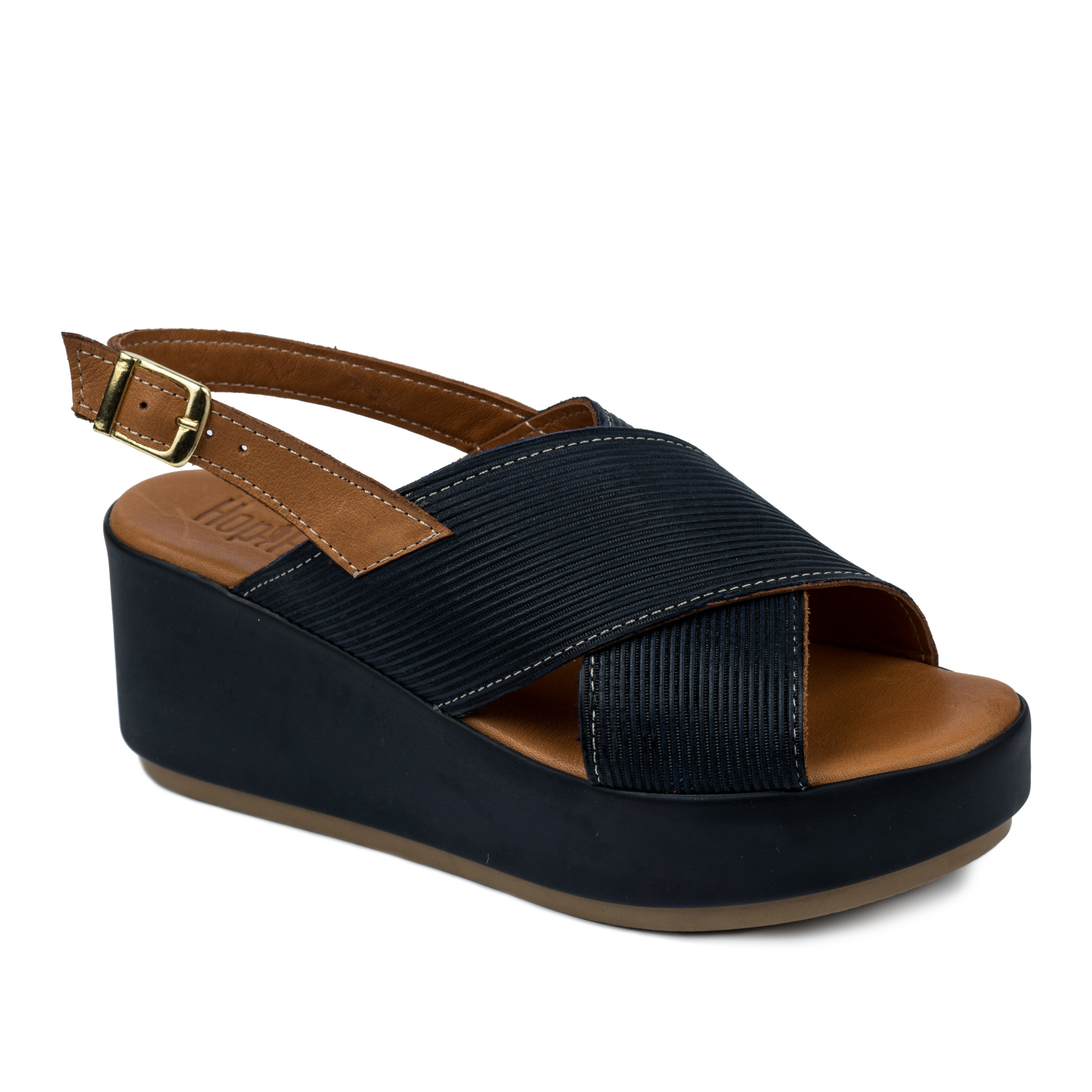 Leather sandals A603 - NAVY
