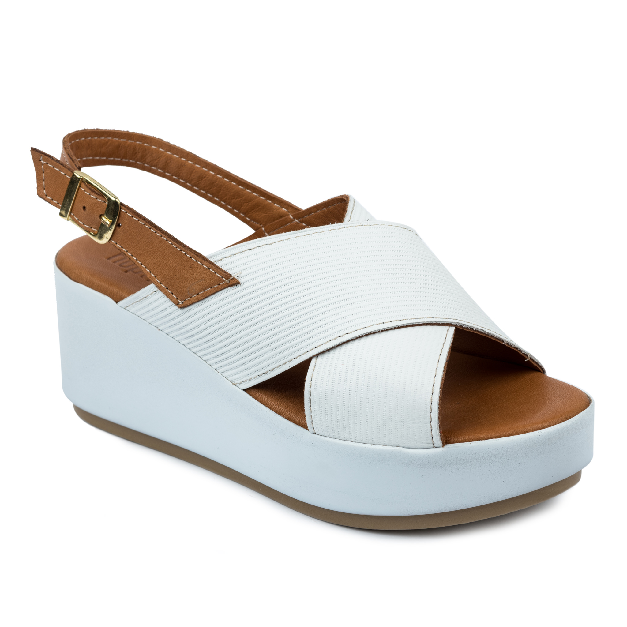 Leather sandals A603 - WHITE