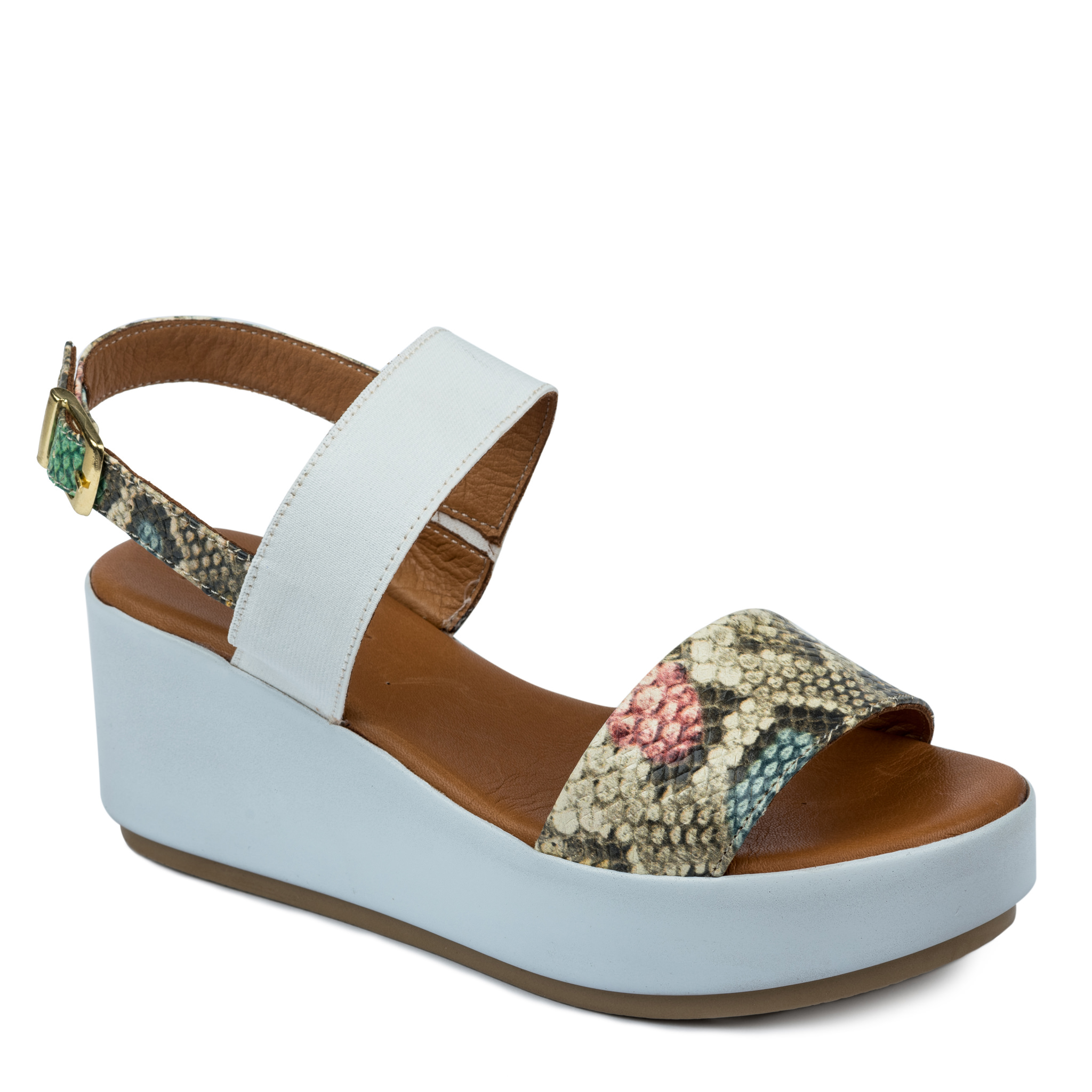 Leather sandals A604 - BEIGE