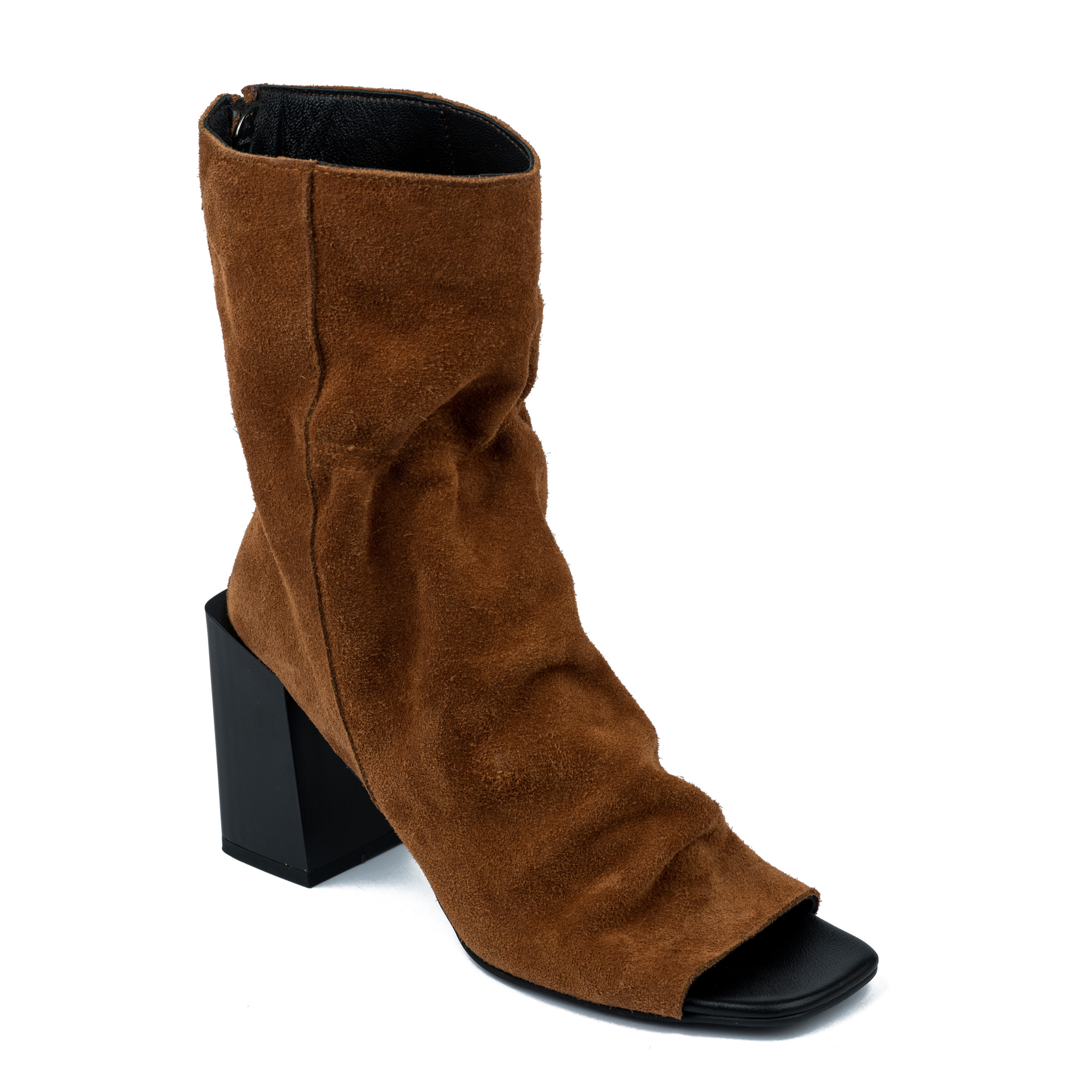 Leather summer boots A634 - CAMEL