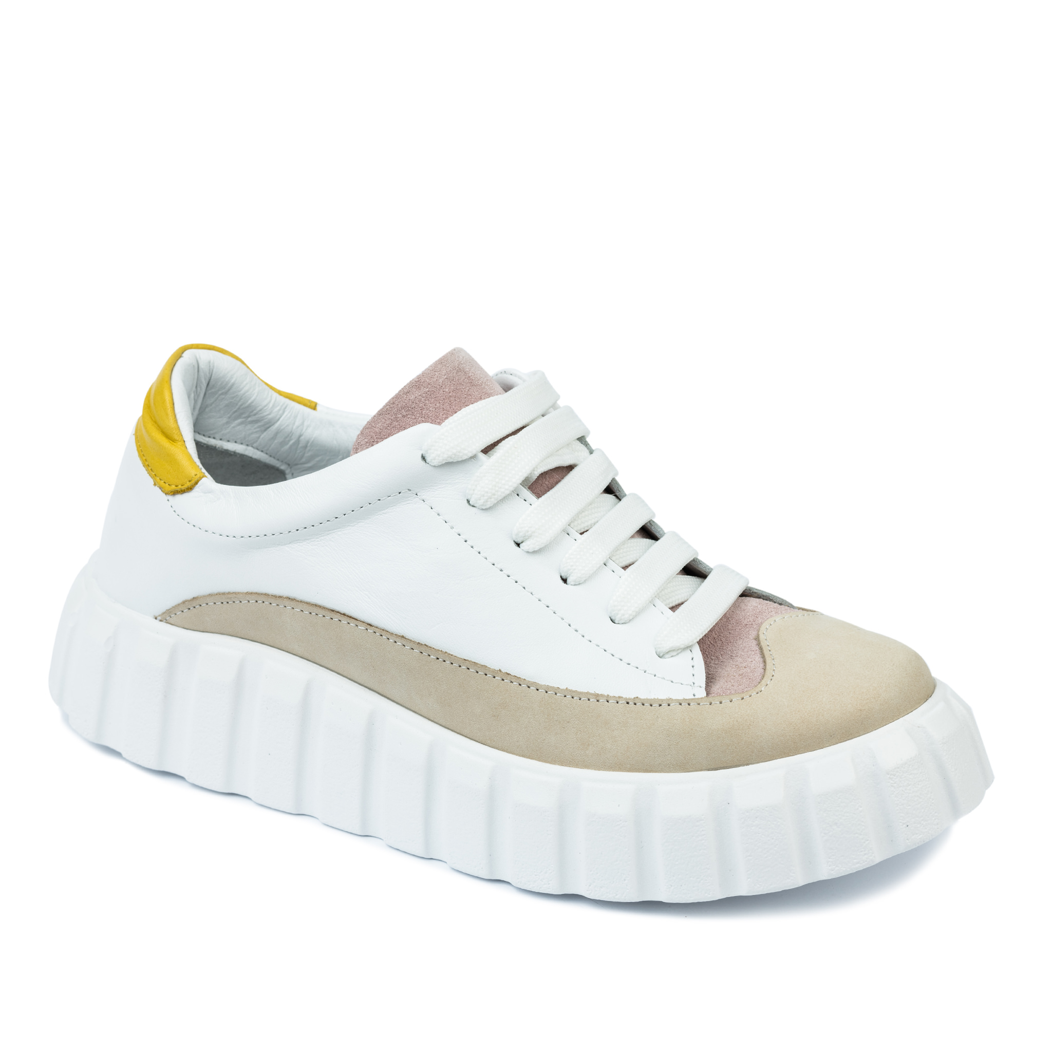 Leather sneakers A323 - BEIGE