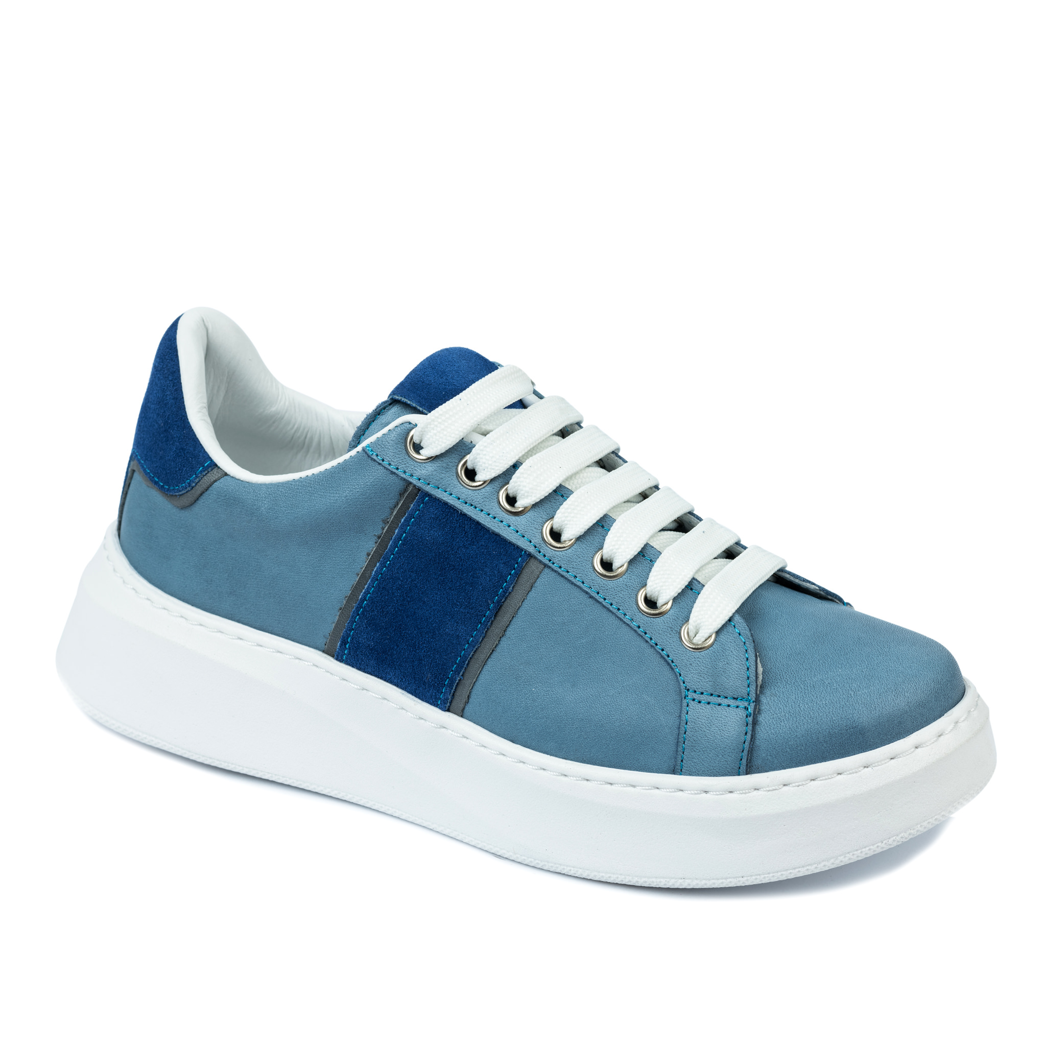 Leather sneakers A237 - BLUE