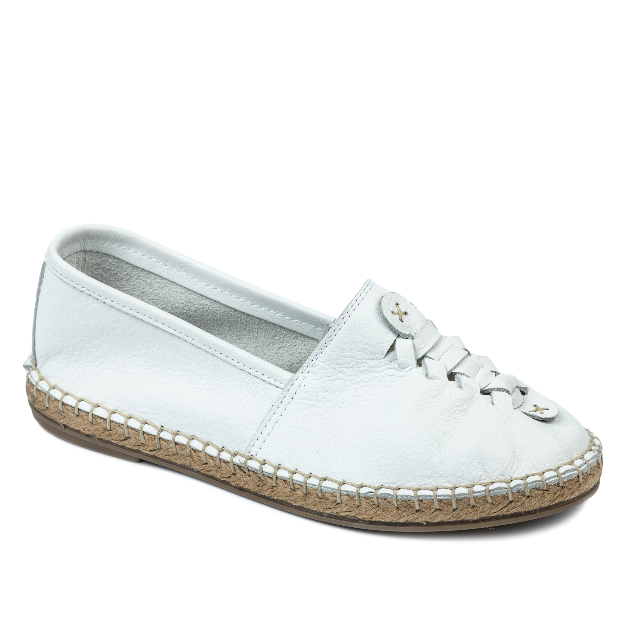 Leather espadrilles A639 - WHITE