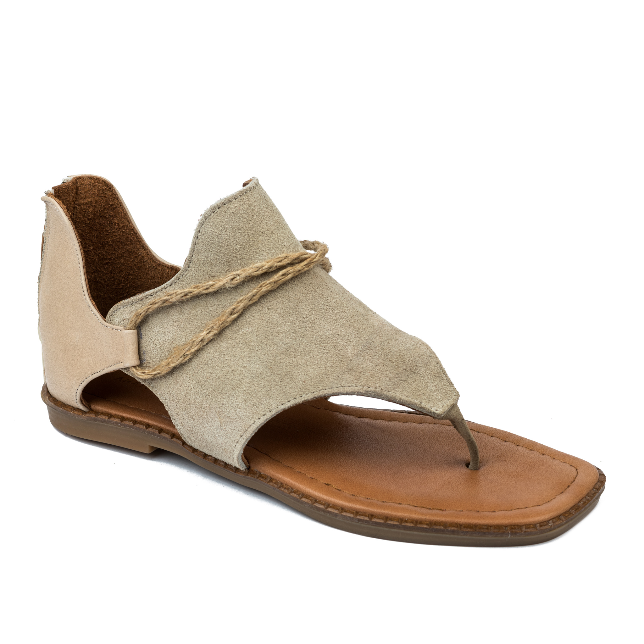 Leather sandals A643 - BEIGE