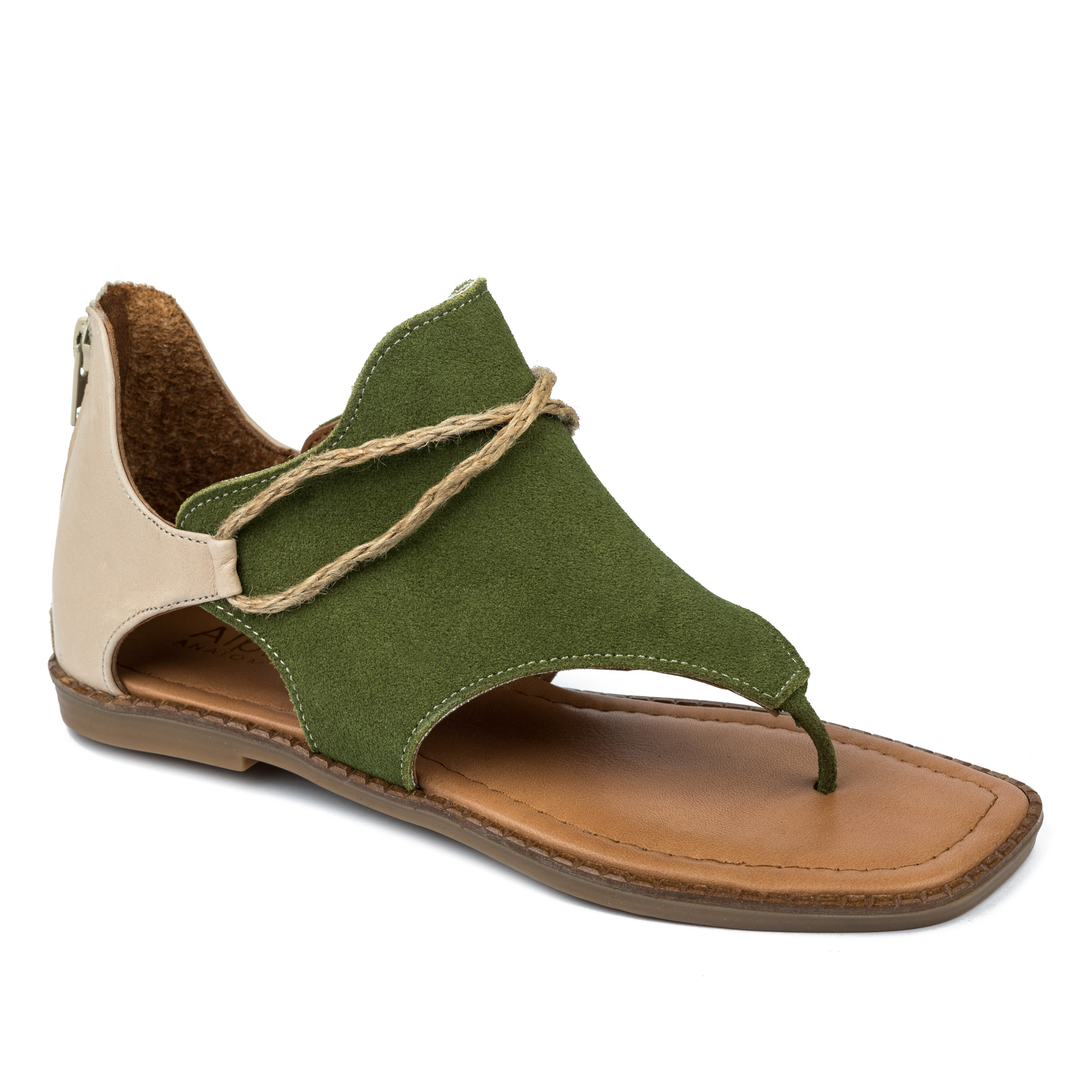 Leather sandals A643 - GREEN