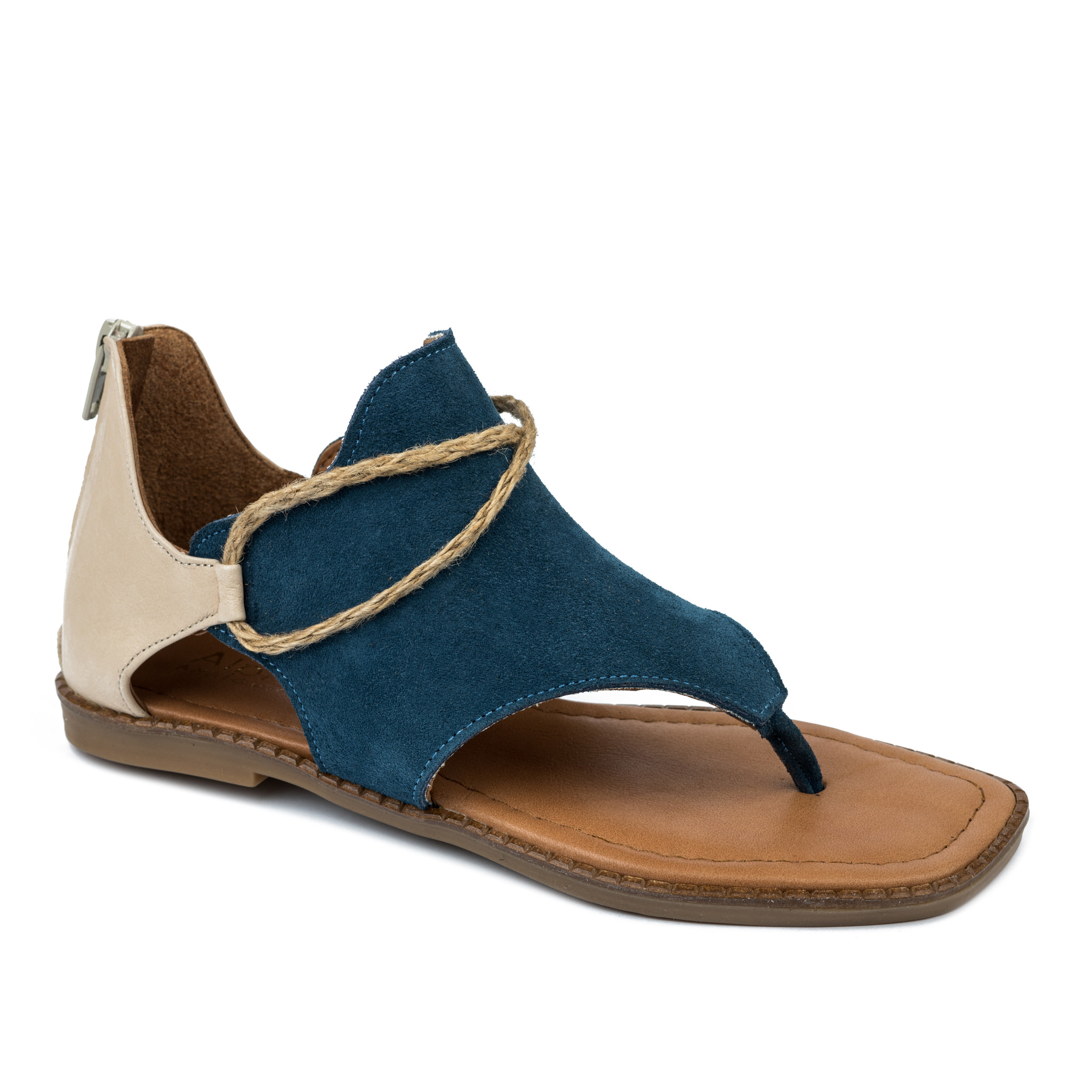 Leather sandals A643 - NAVY