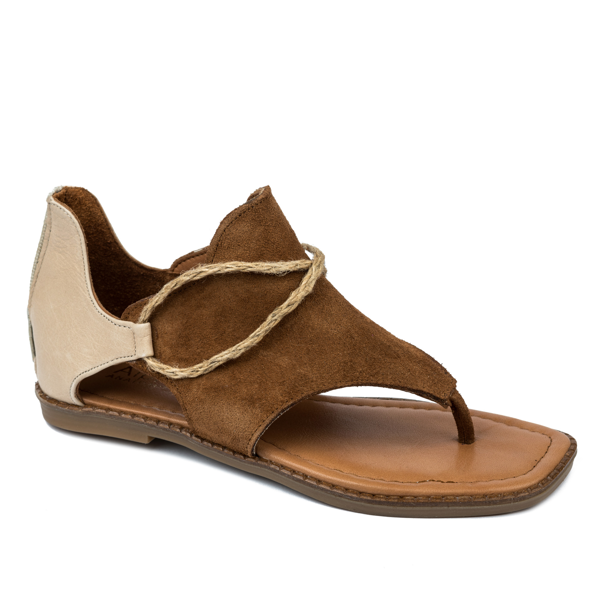 Leather sandals A643 - CAMEL