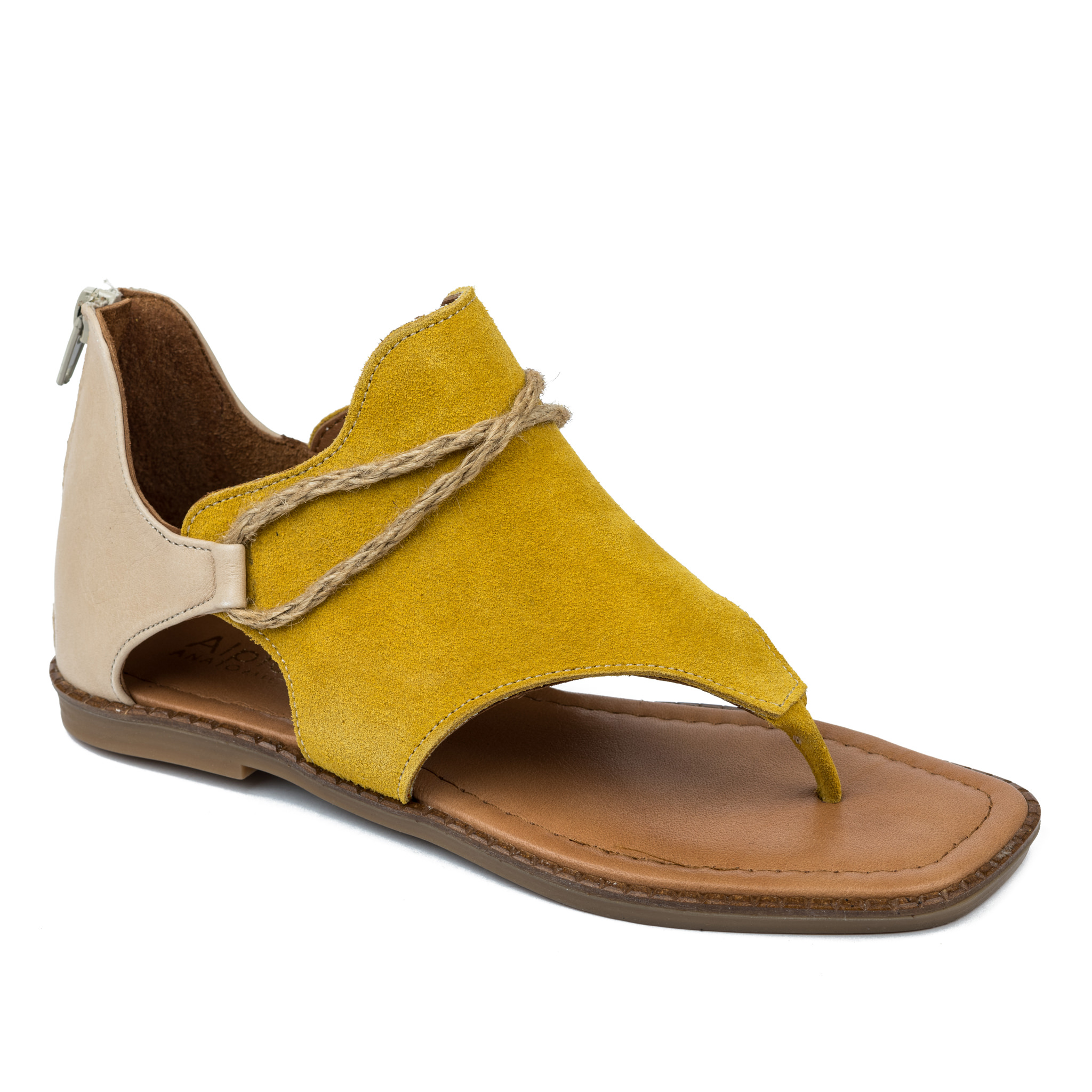 Leather sandals A643 - YELLOW