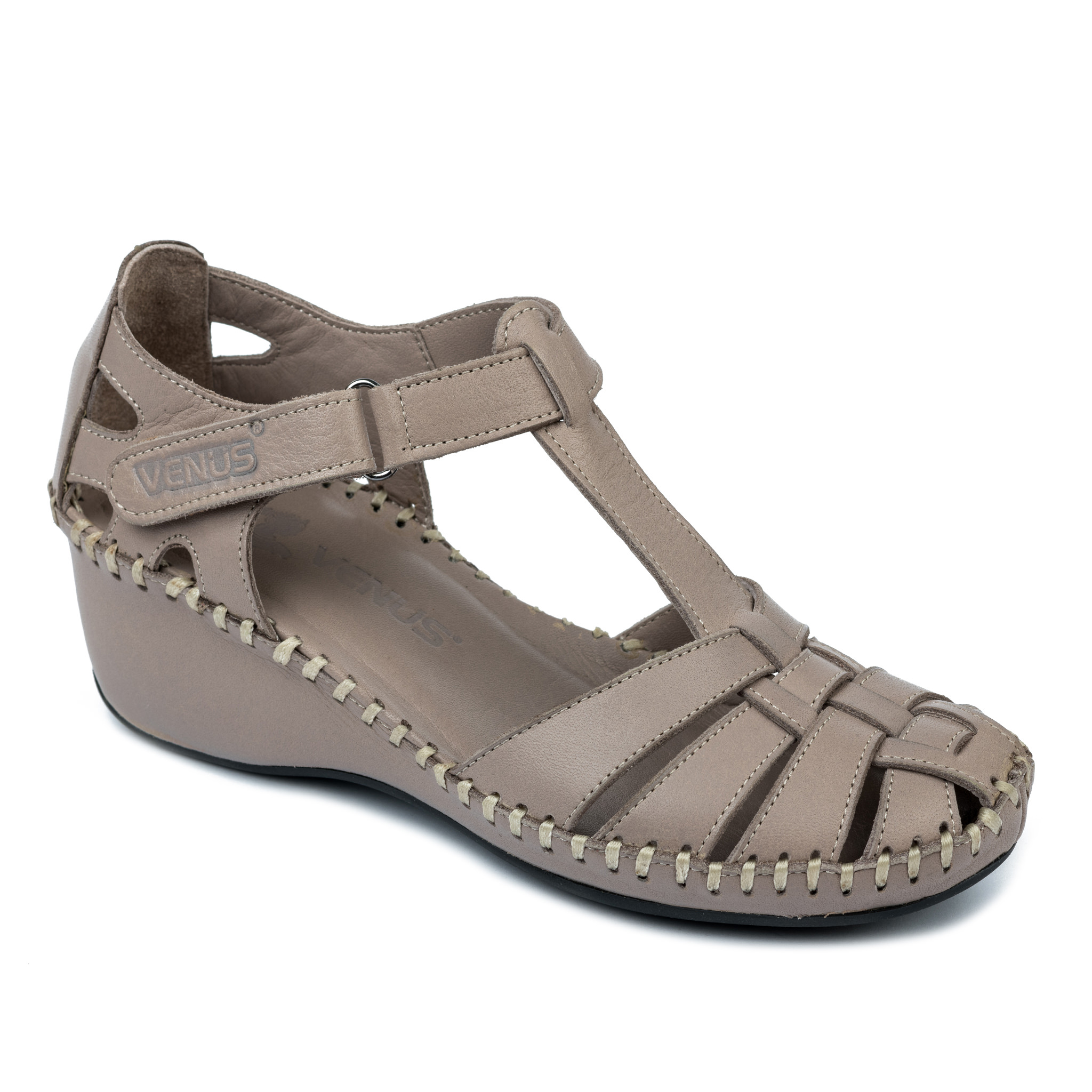 Leather sandals A644 - BEIGE